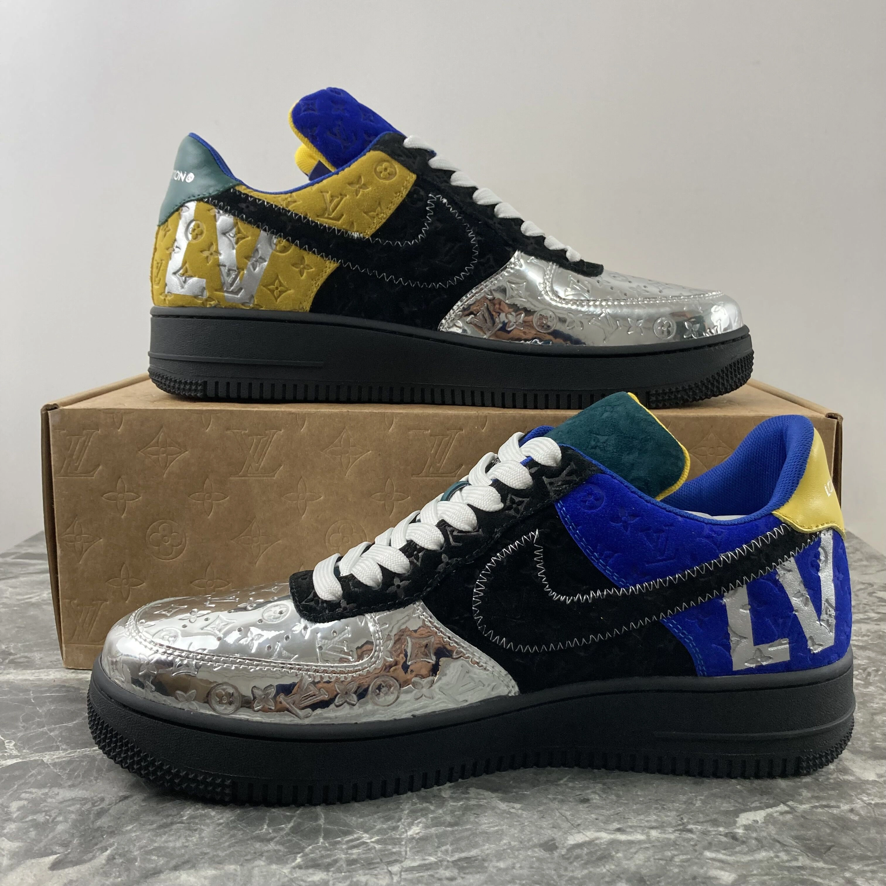 L*V x ir Force 1 Low By Virgil Abloh Black Metallic Silver UrbanStyle 4136