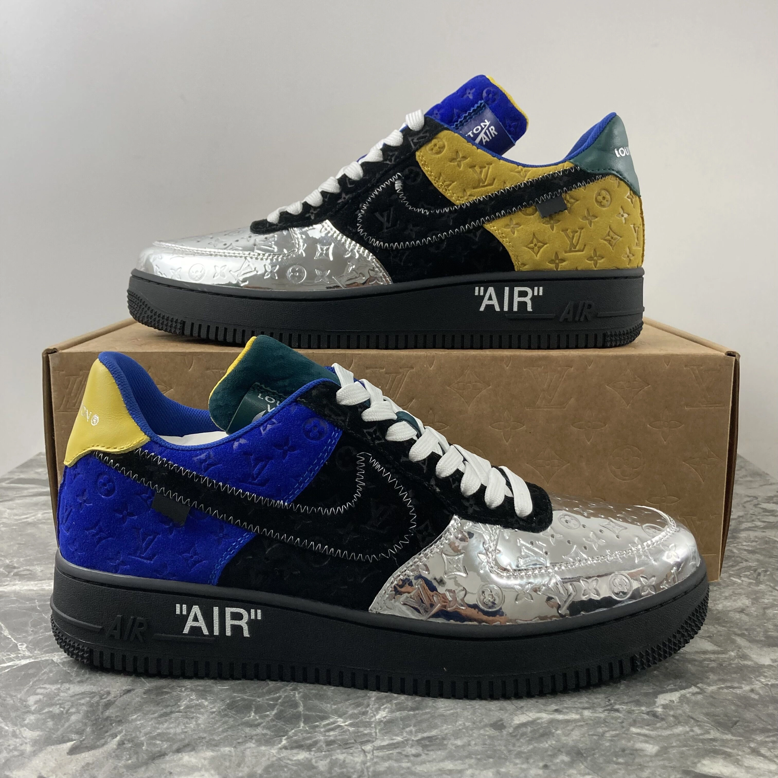 L*V x ir Force 1 Low By Virgil Abloh Black Metallic Silver UrbanStyle 4136