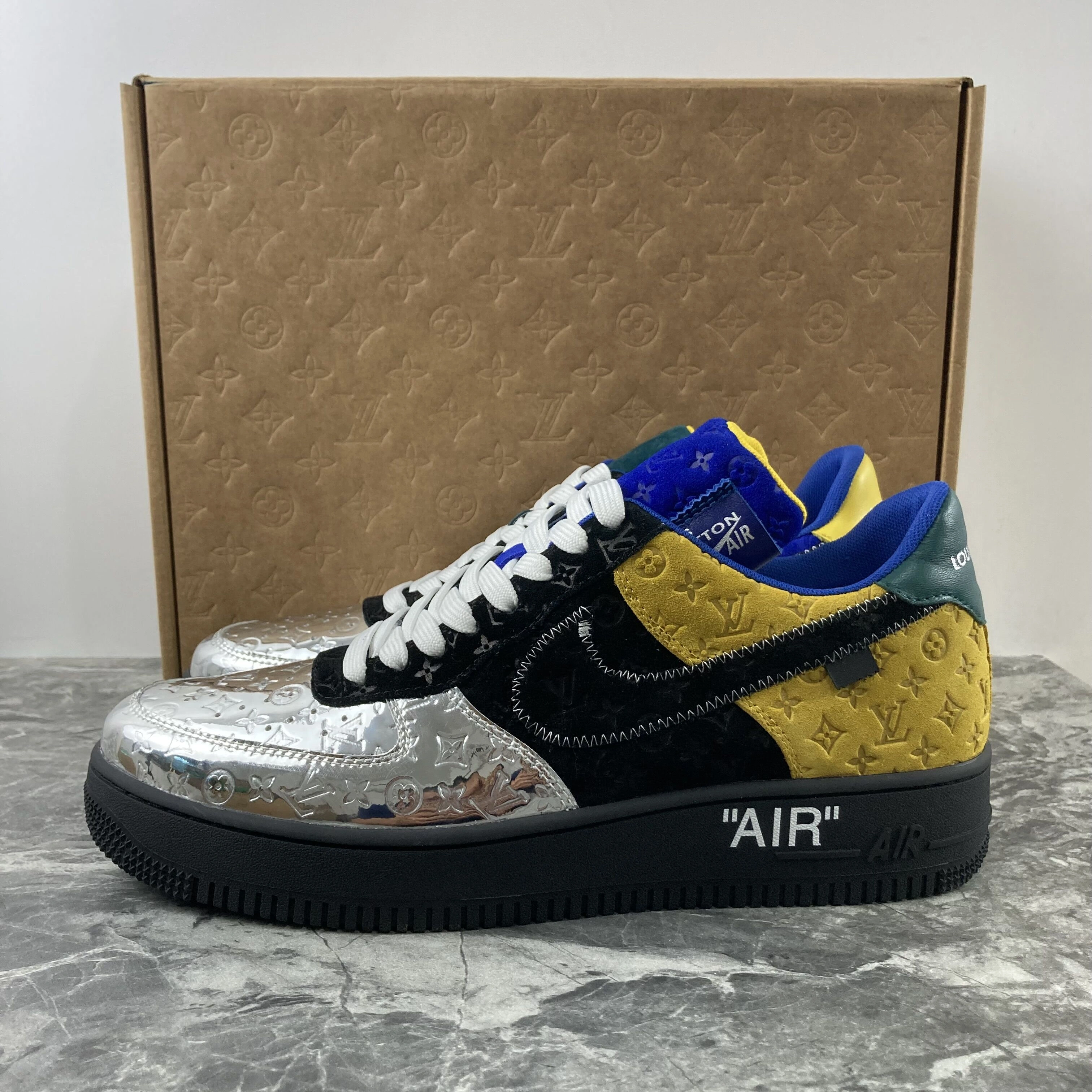L*V x ir Force 1 Low By Virgil Abloh Black Metallic Silver UrbanStyle 4136