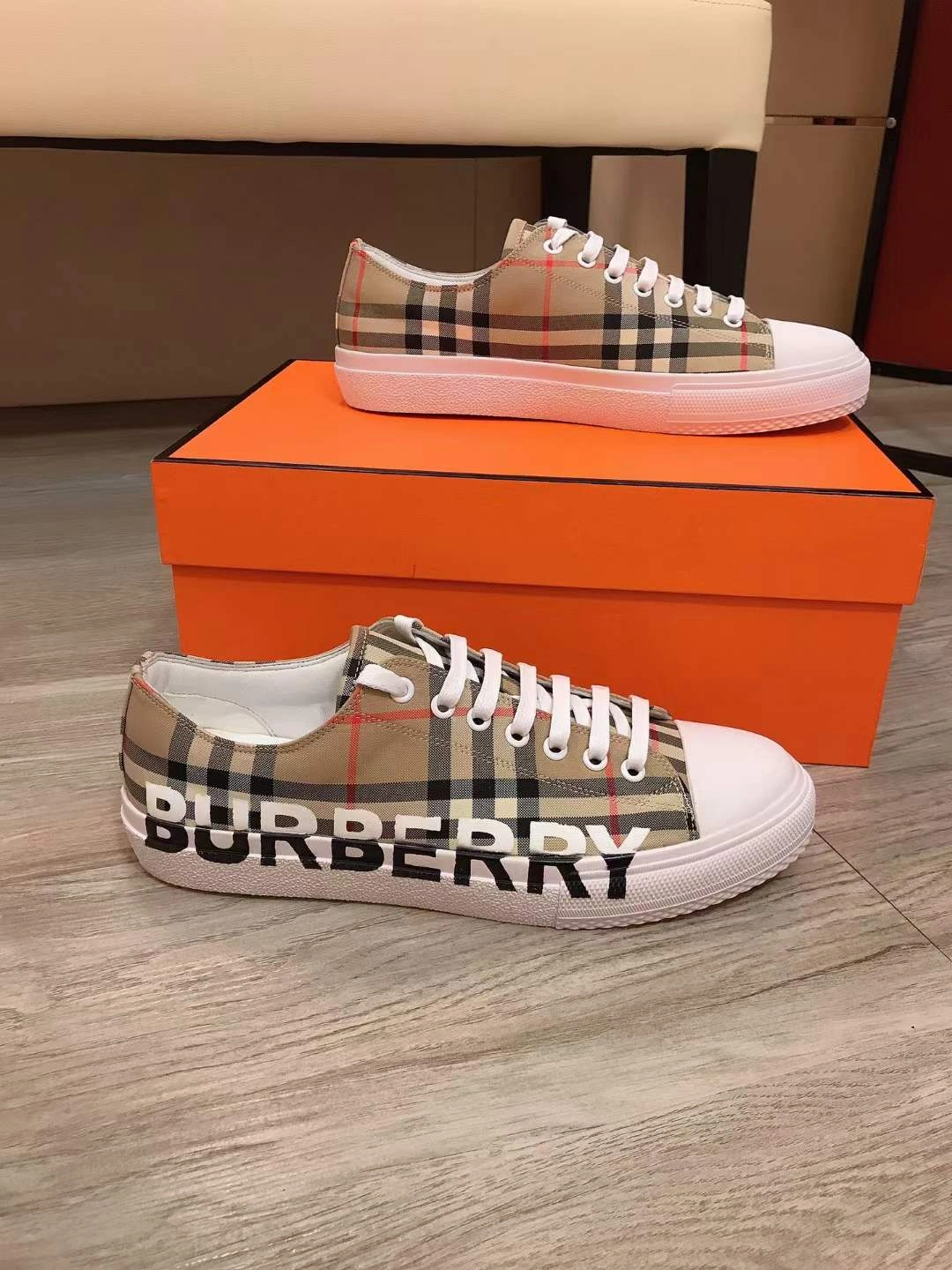 Men B*urberry Top Sneaker SmoothTexture 6287