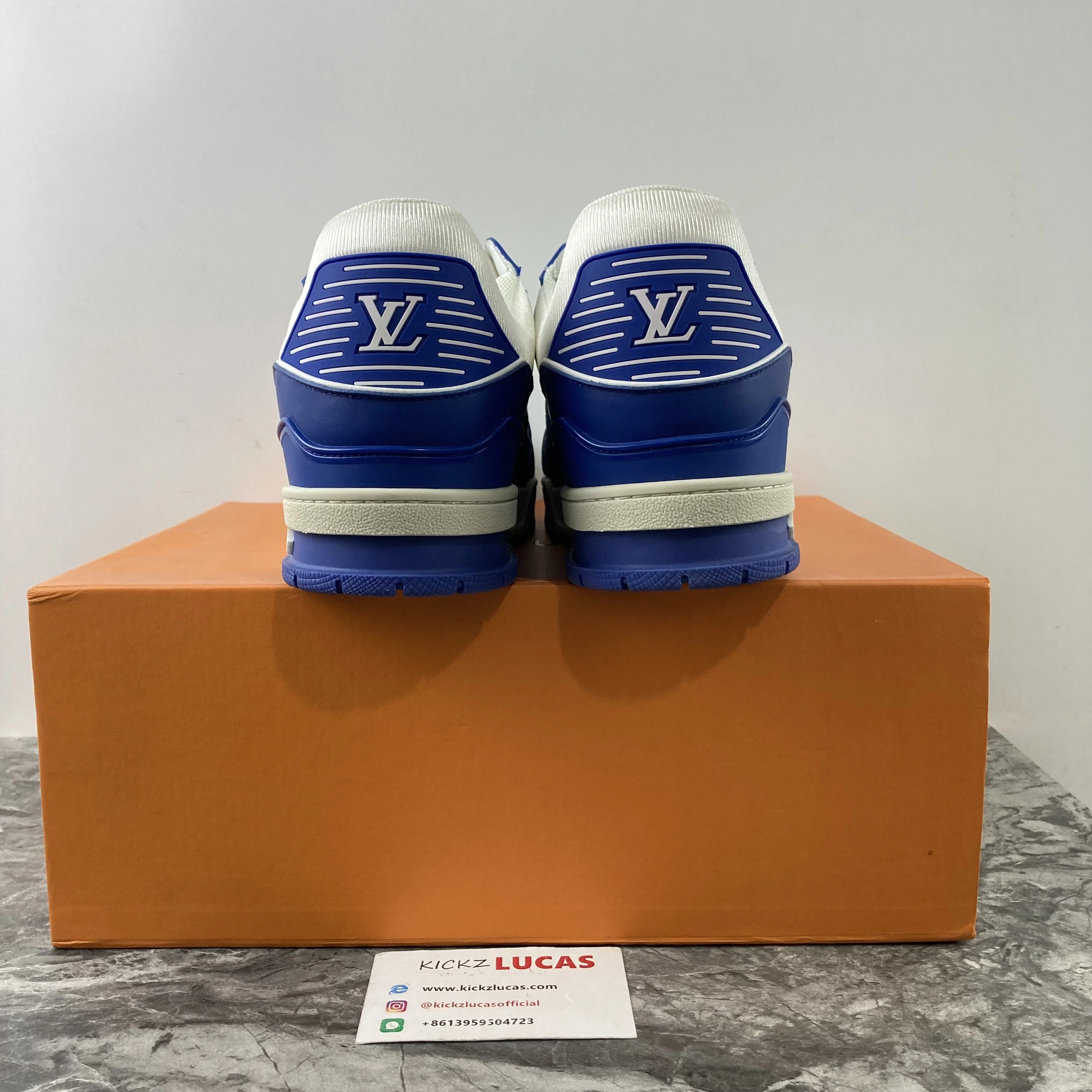 ModernLook Men L*ouis V*uitton Top Sneaker Trainer Blue White 4135