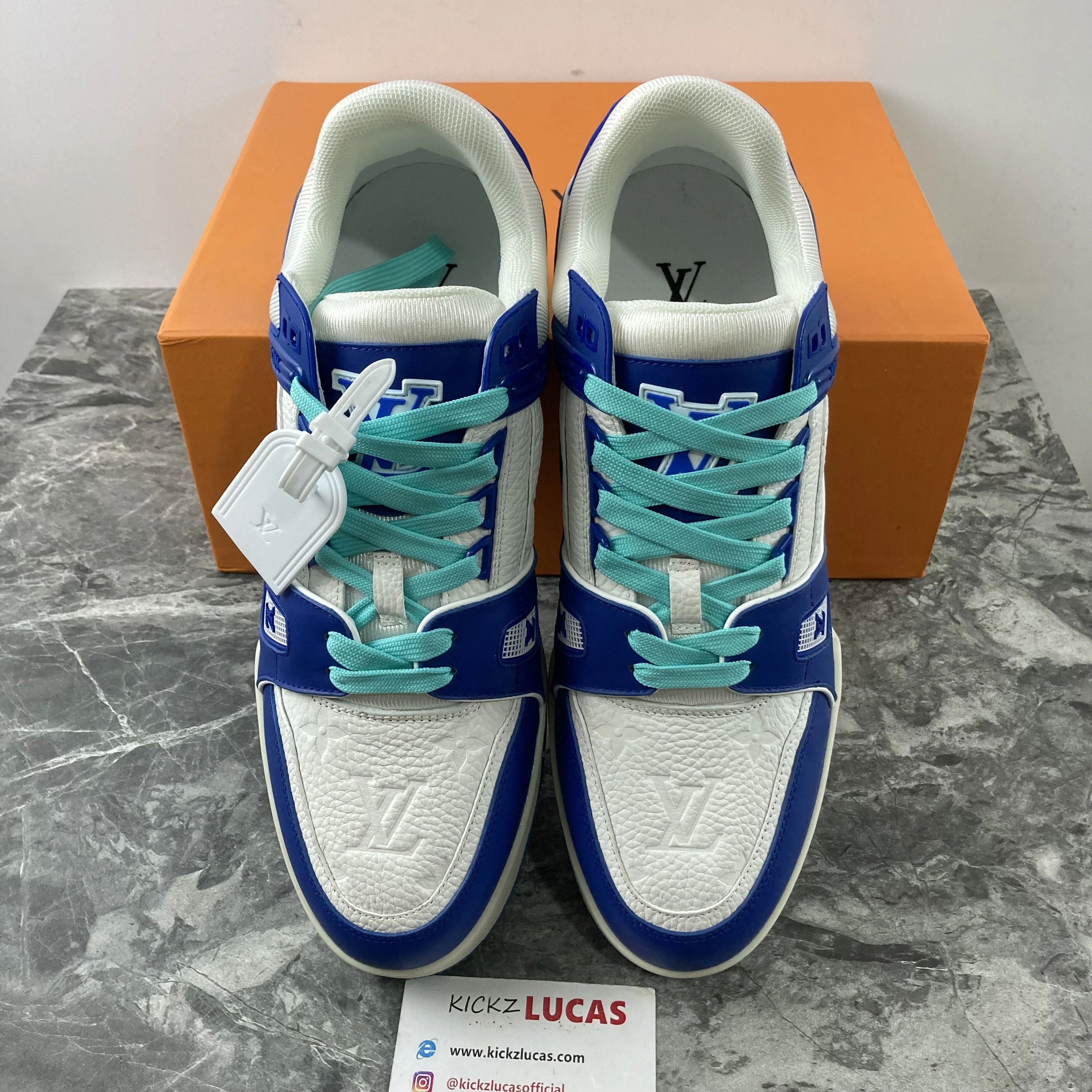 ModernLook Men L*ouis V*uitton Top Sneaker Trainer Blue White 4135