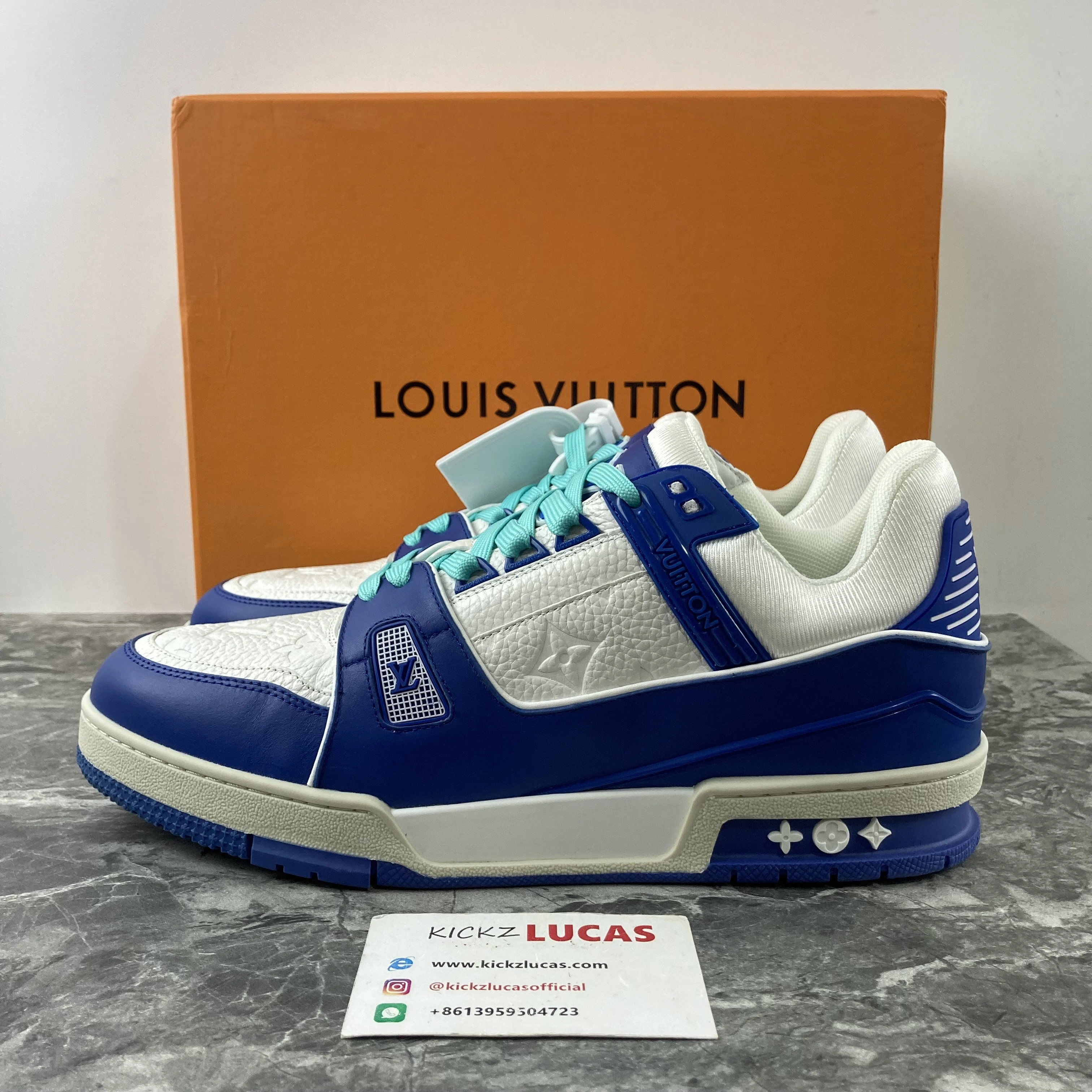 ModernLook Men L*ouis V*uitton Top Sneaker Trainer Blue White 4135