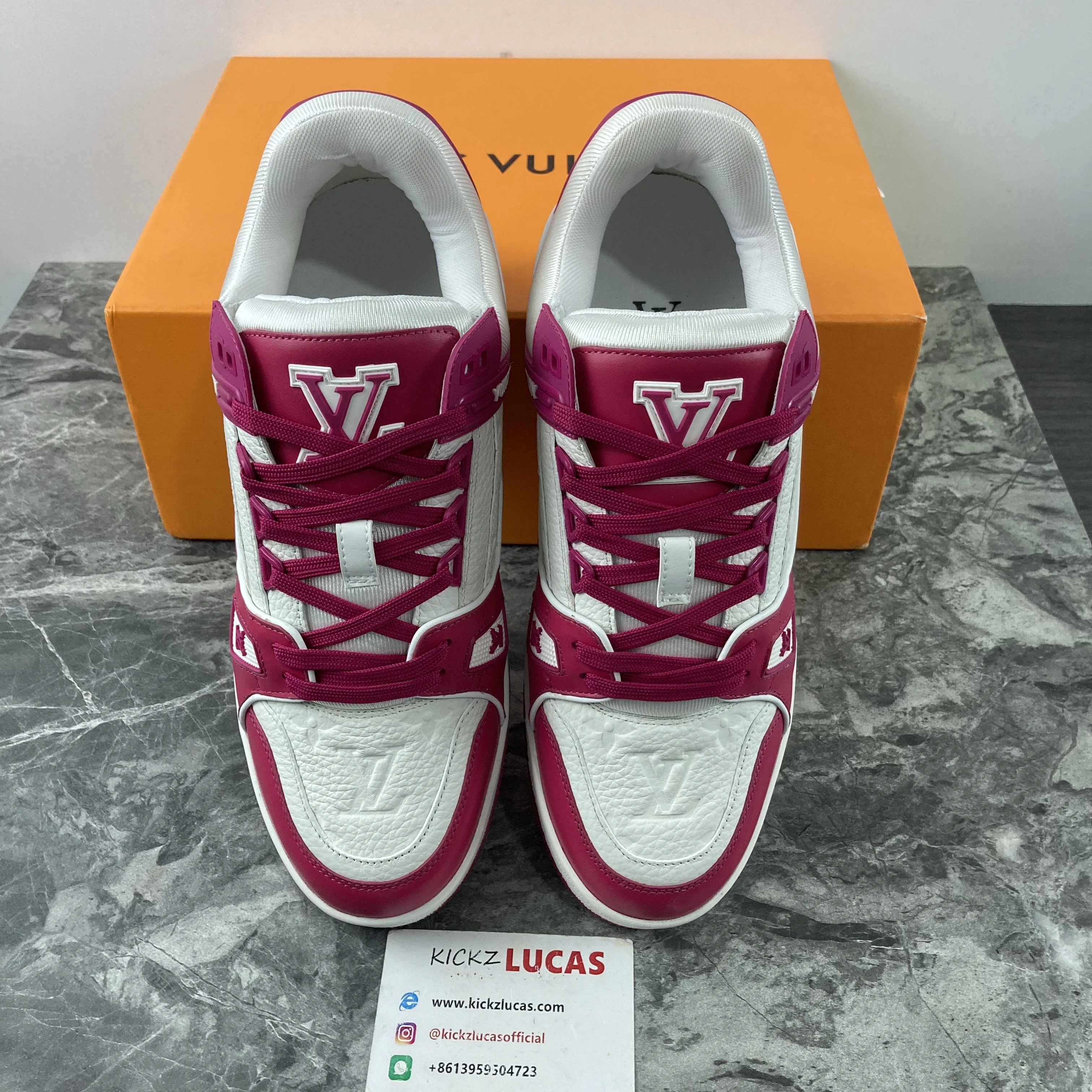 Men L*ouis V*uitton Top Sneaker Trainer Blue White TravelReady 4134