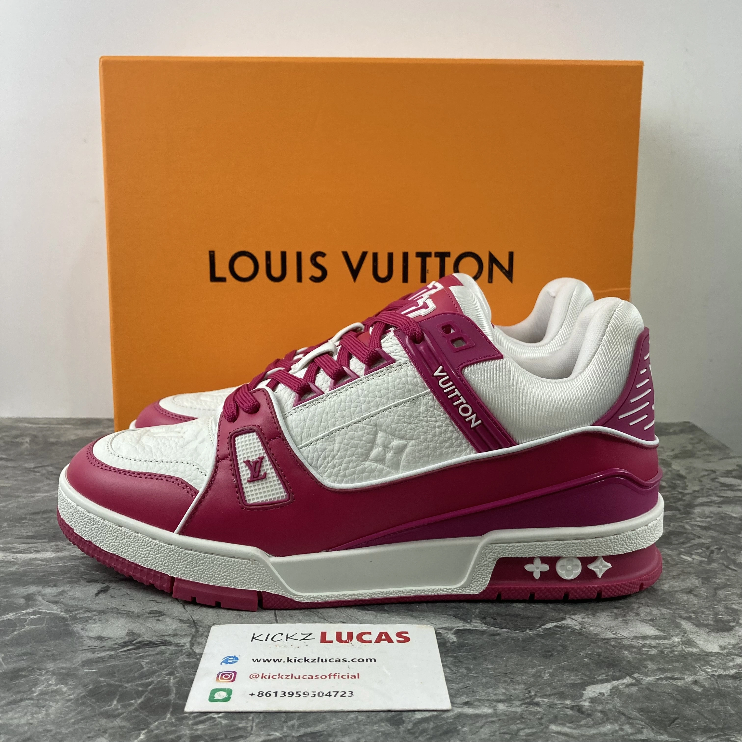 Men L*ouis V*uitton Top Sneaker Trainer Blue White TravelReady 4134