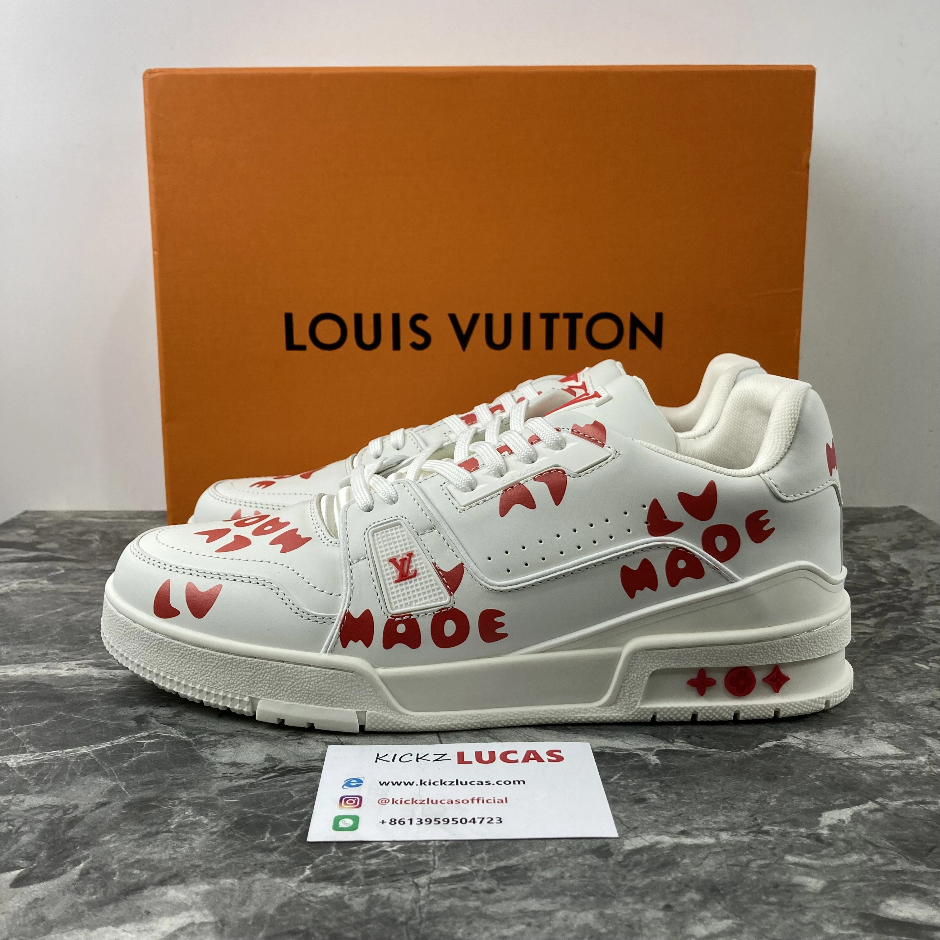 Thermal Men L*ouis V*uitton Top Sneaker Trainer Blue White 221023- 4132