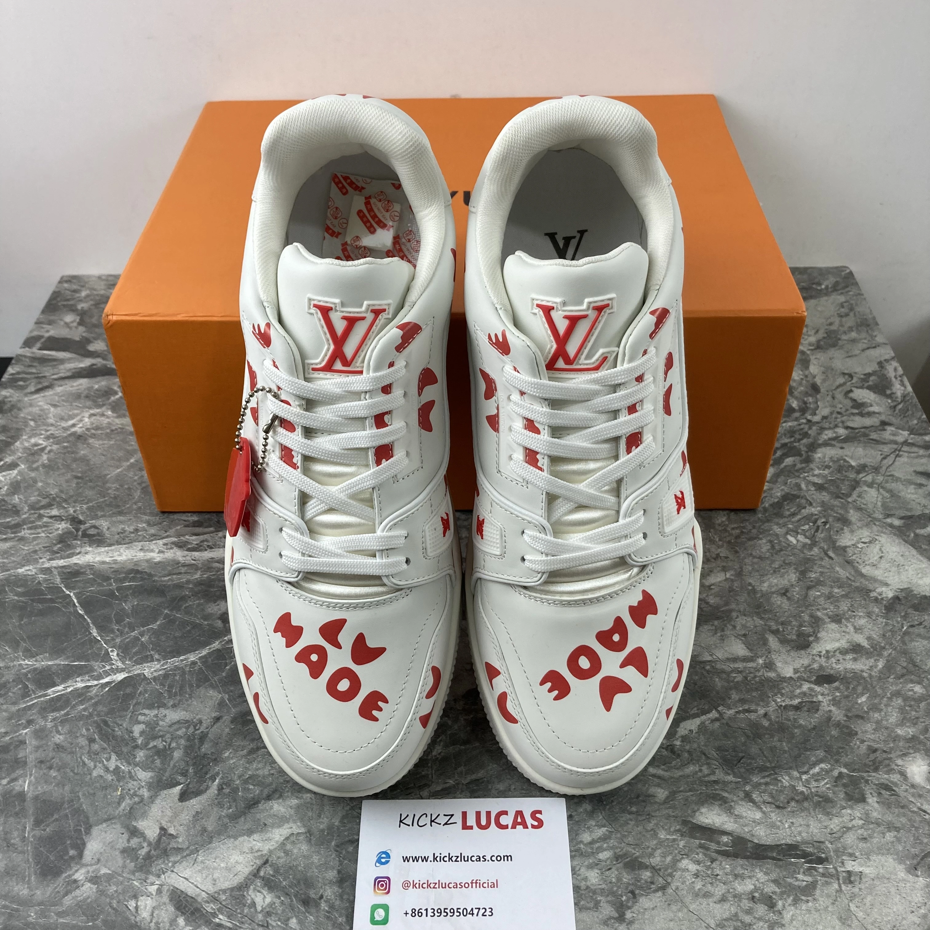 Thermal Men L*ouis V*uitton Top Sneaker Trainer Blue White 221023- 4132