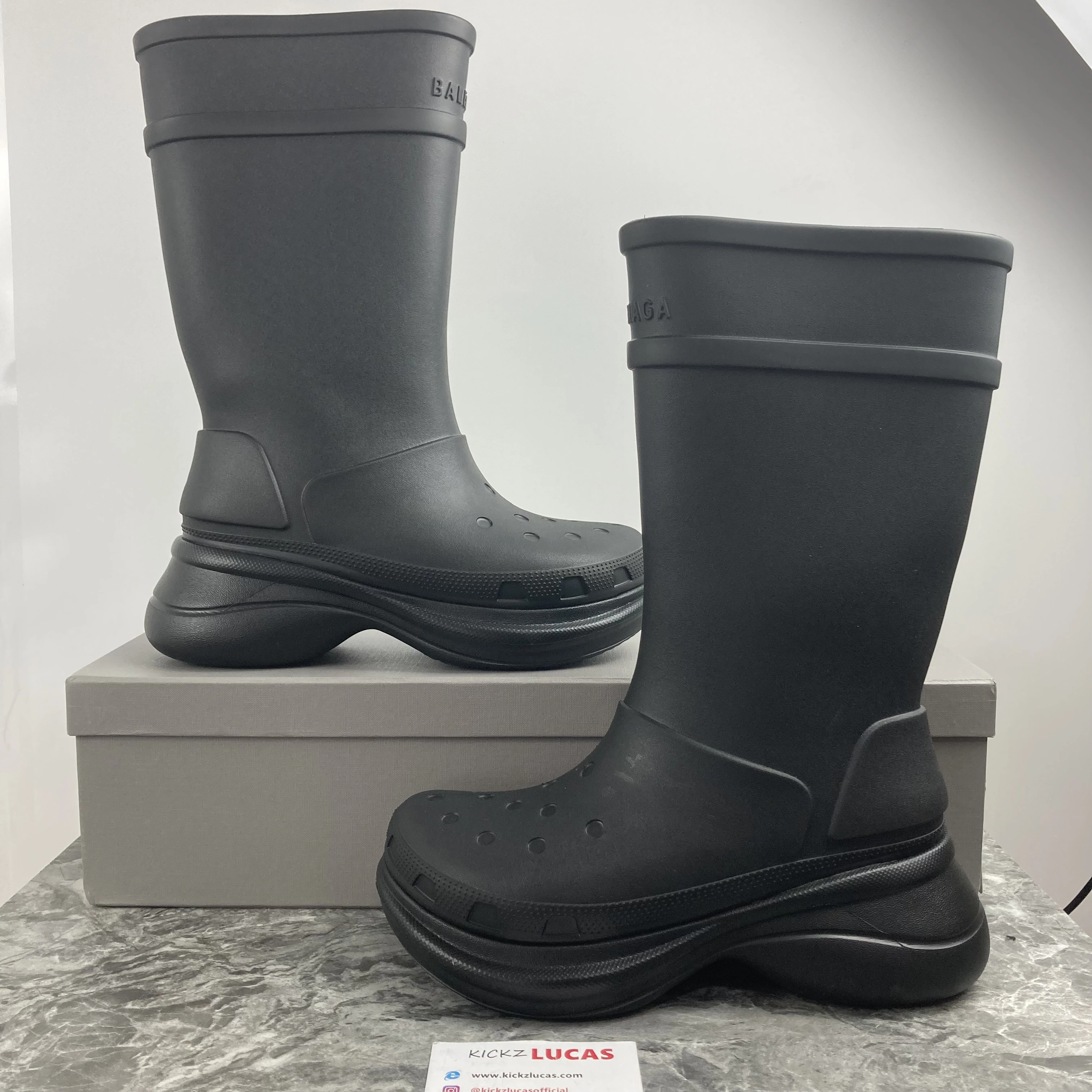 Stretchable Men Women B*alenciaga Boots black CL 4474