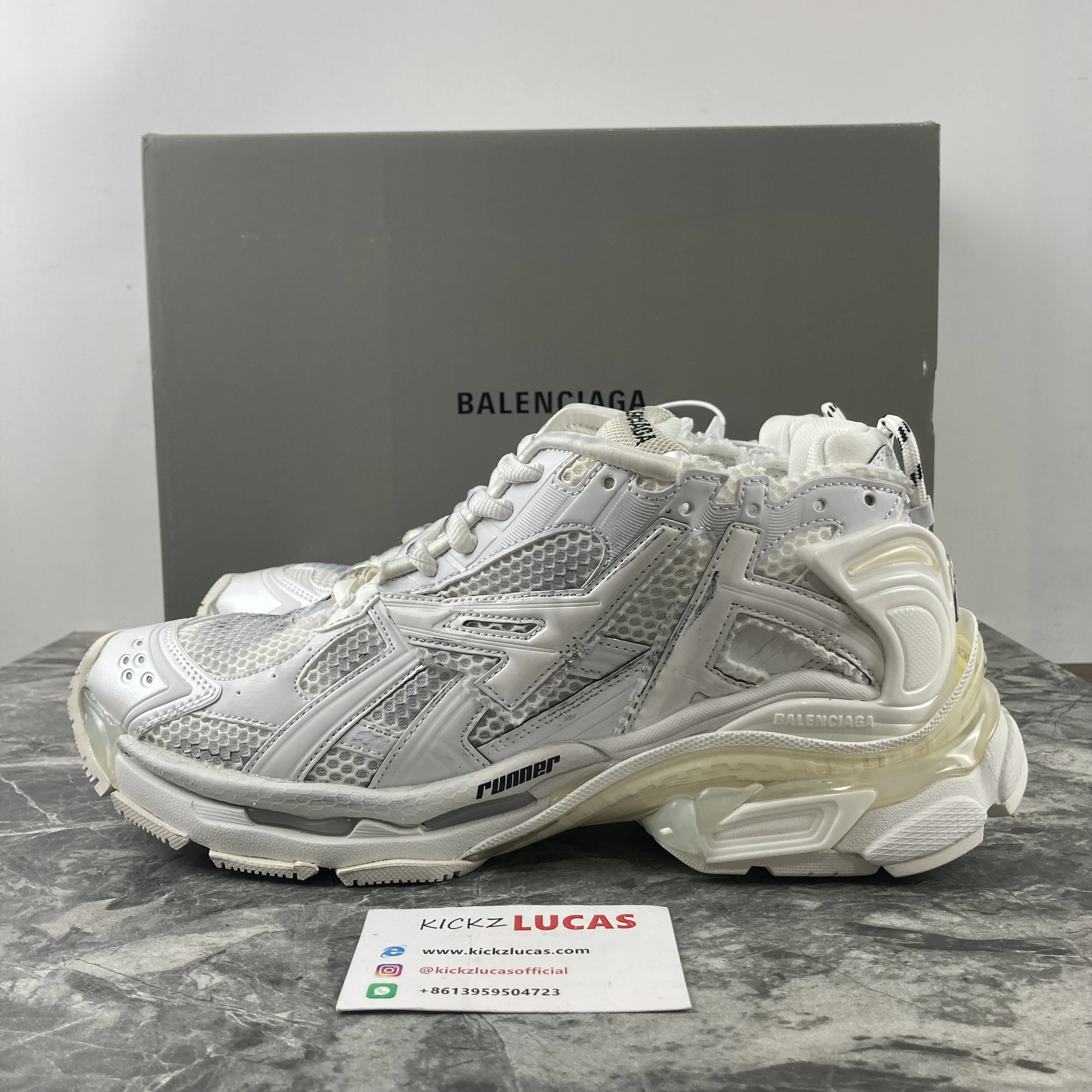 Men Women B*alenciaga Runner White MK221021- Seasonal 4572