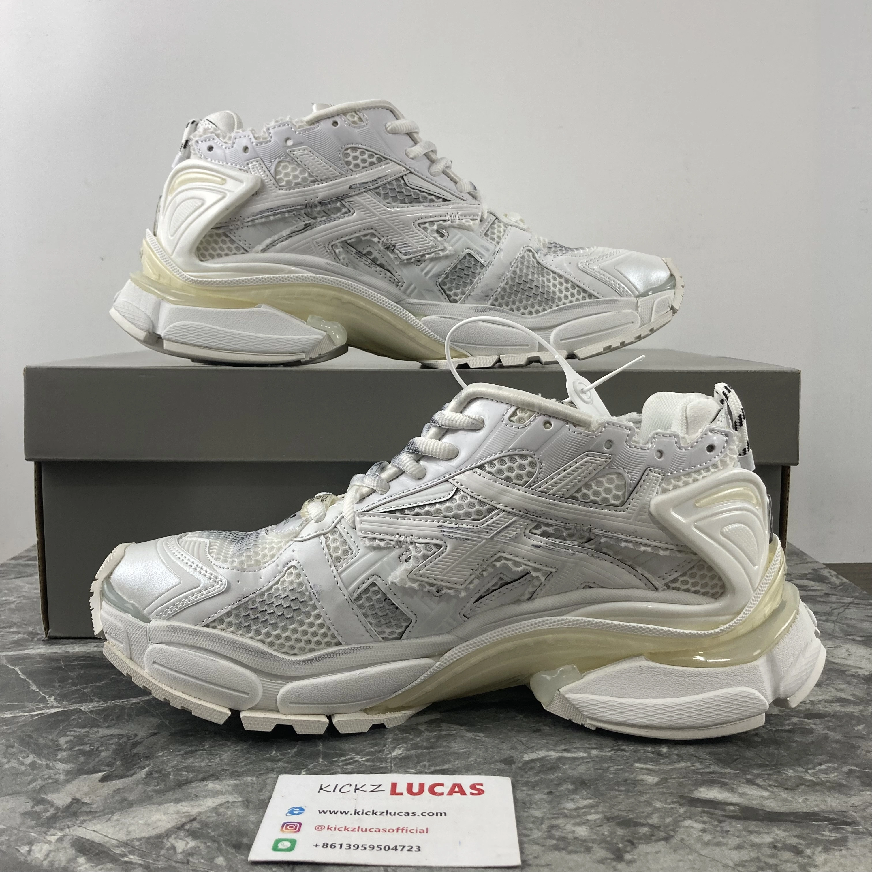 Men Women B*alenciaga Runner White MK221021- Seasonal 4572