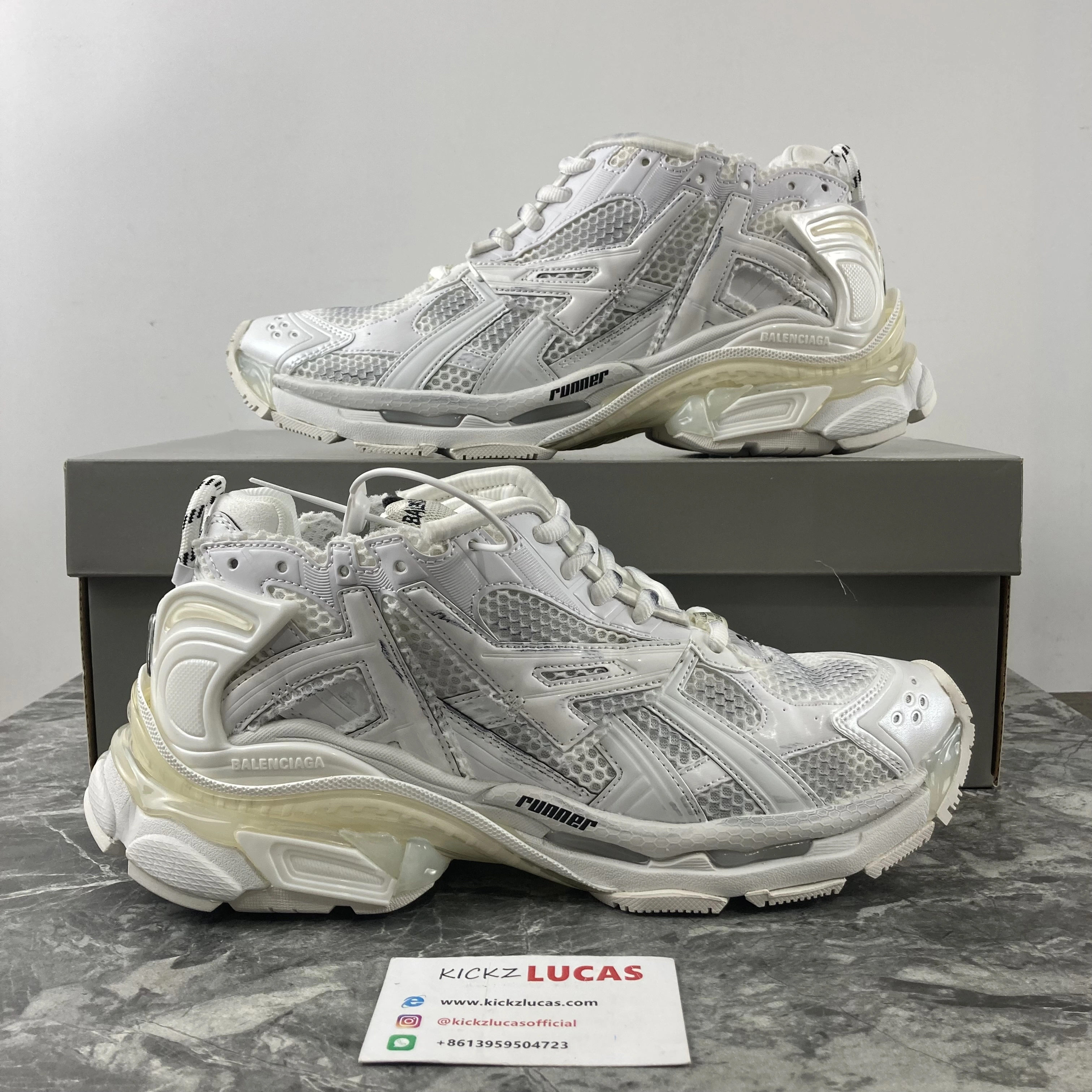 Men Women B*alenciaga Runner White MK221021- Seasonal 4572