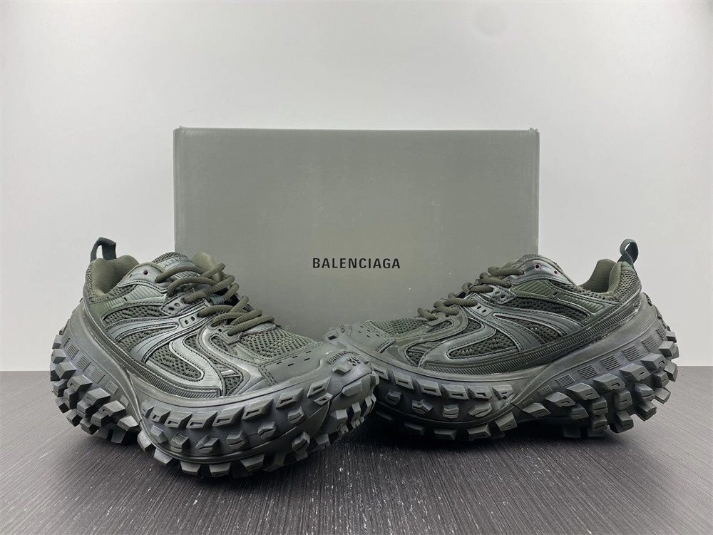 Fashionable Men Women B*alenciaga Top Sneaker Defender Green 4568