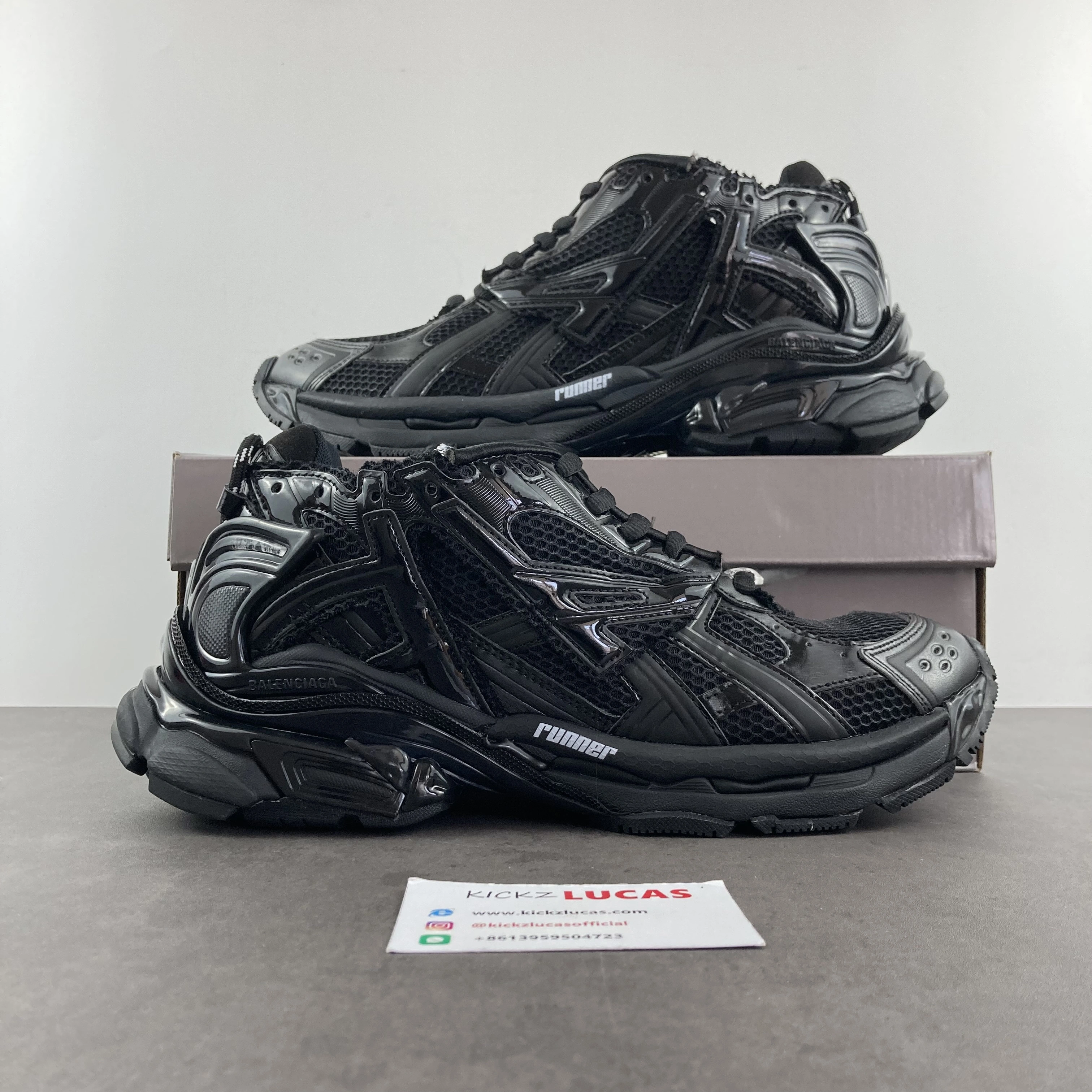 Men Women B*lenciaga Runner Black MK220927- NewStyle 4578