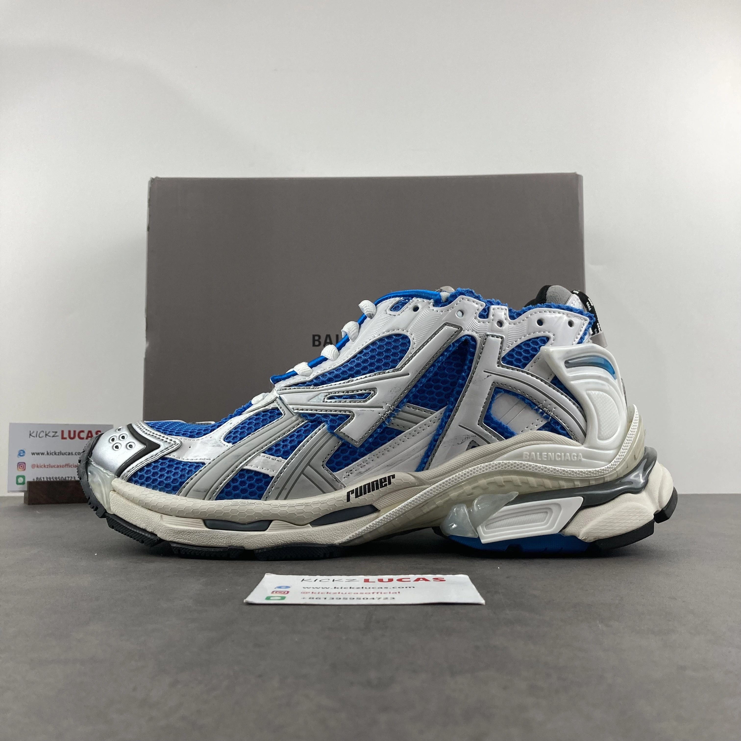 UrbanChic Men Women B*lenciaga Runner Blue Grey MK220927- 4581