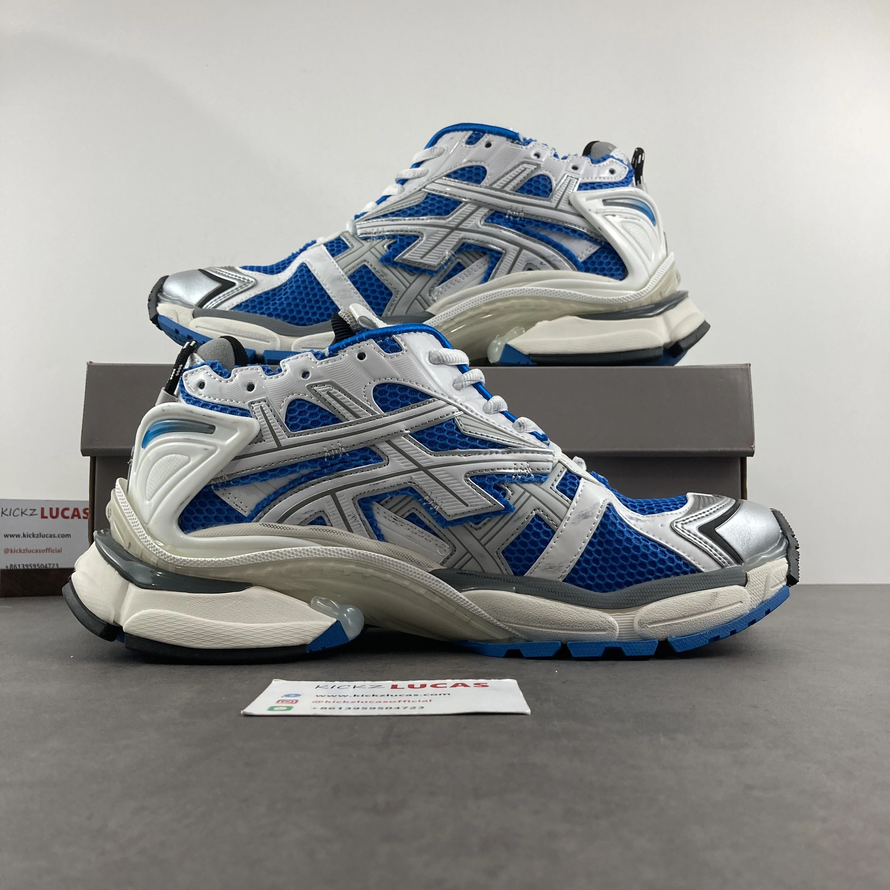 UrbanChic Men Women B*lenciaga Runner Blue Grey MK220927- 4581