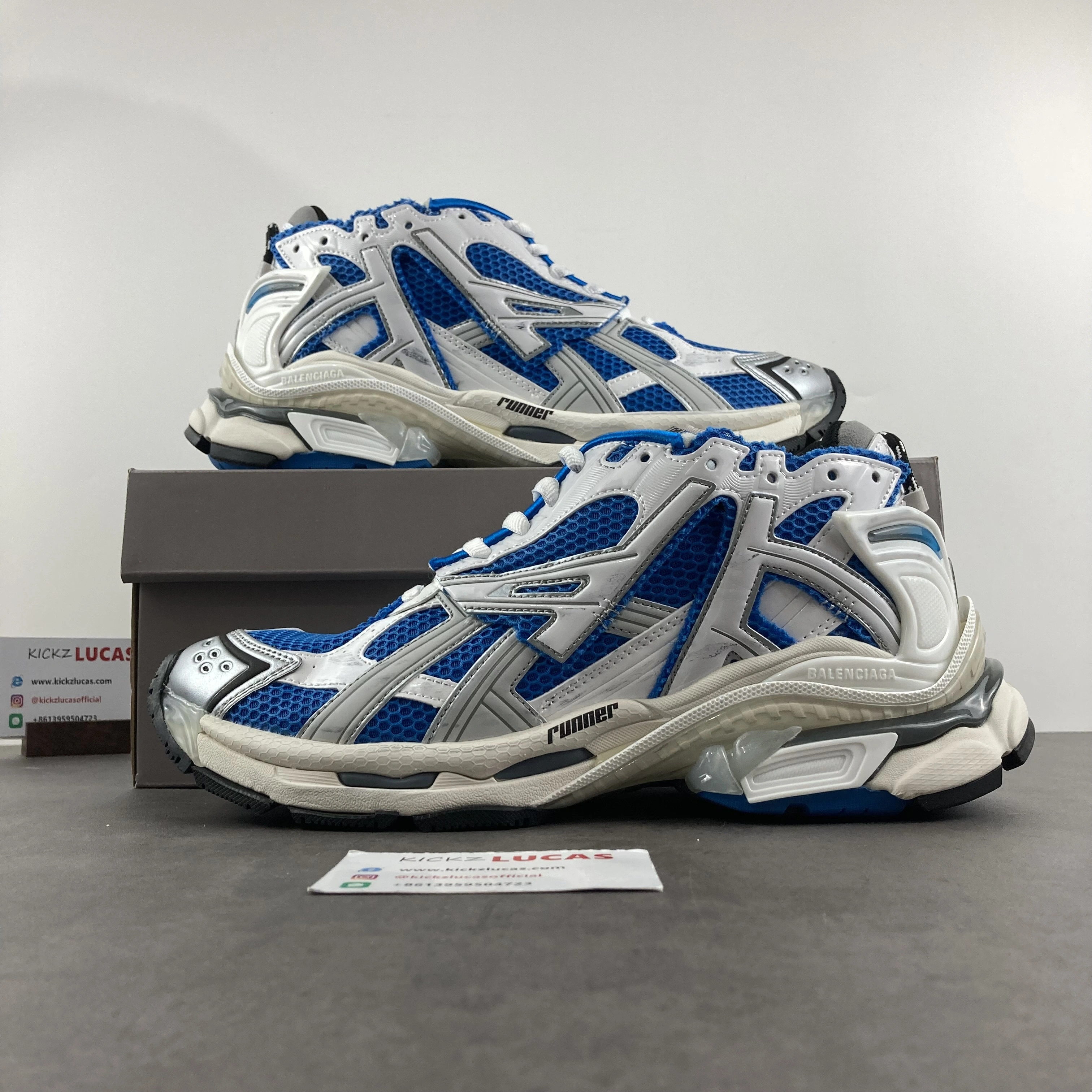 UrbanChic Men Women B*lenciaga Runner Blue Grey MK220927- 4581
