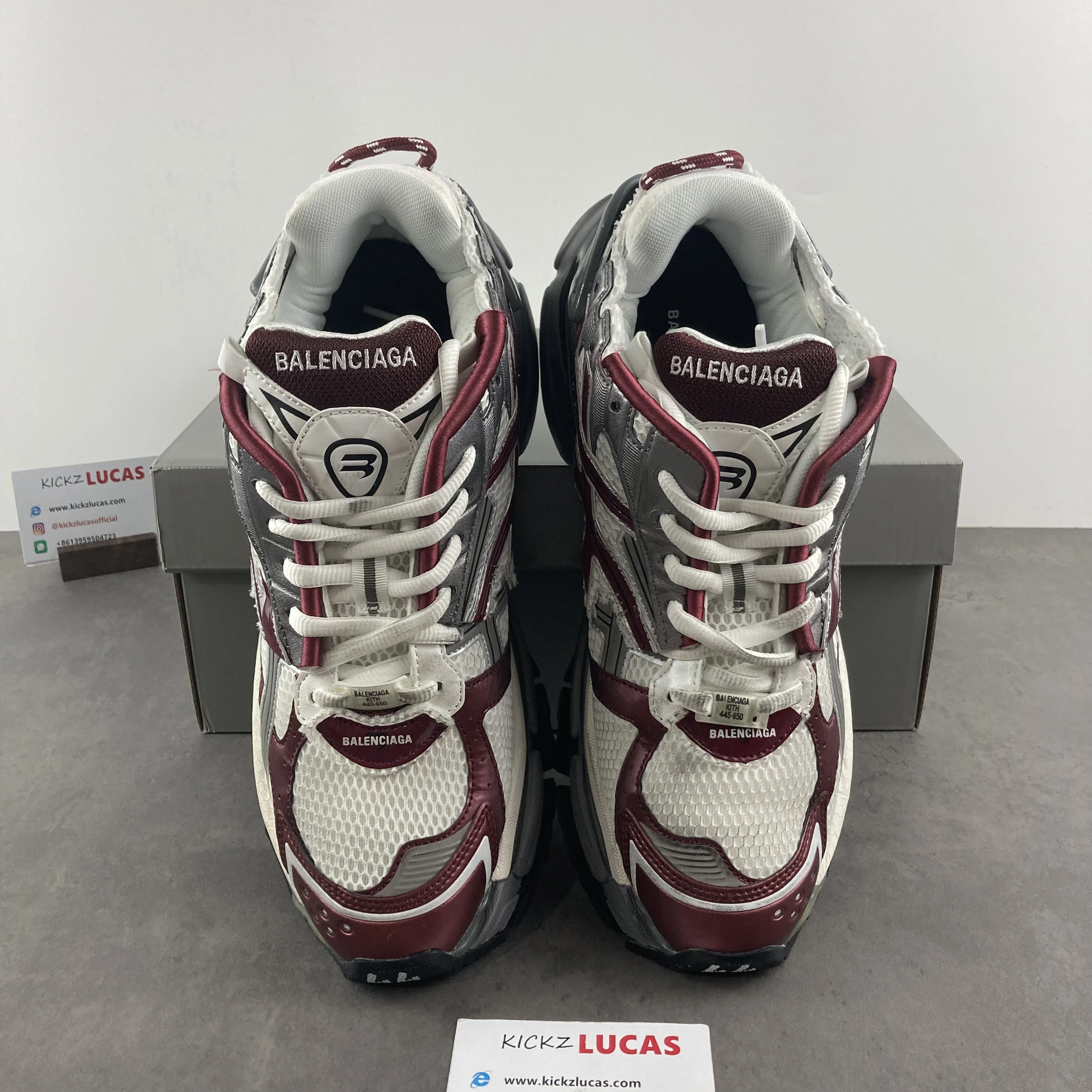 Men Women B*lenciaga Runner Burgundy MK220927- Attractive 4580