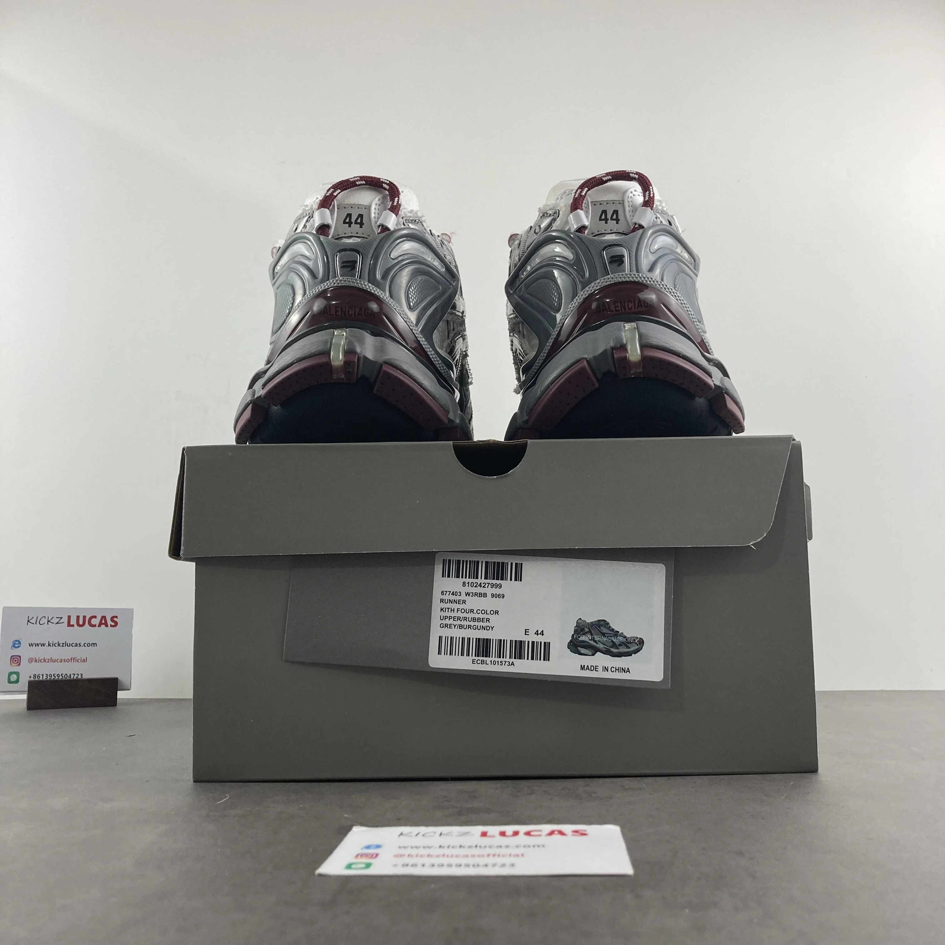 Men Women B*lenciaga Runner Burgundy MK220927- Attractive 4580