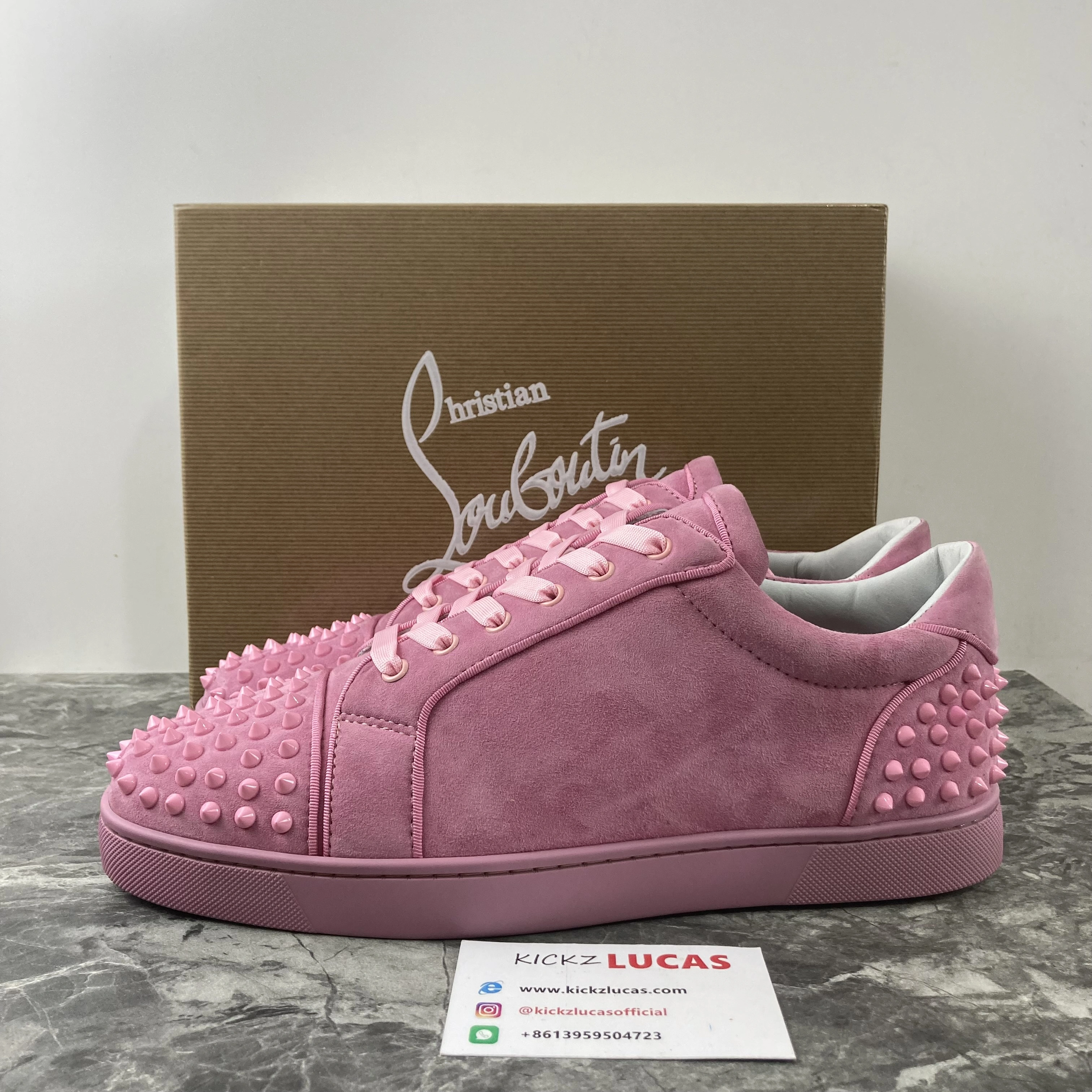 Elegant Men Women C*hristian L*ouboutin Low Top Sneaker Pink 5088