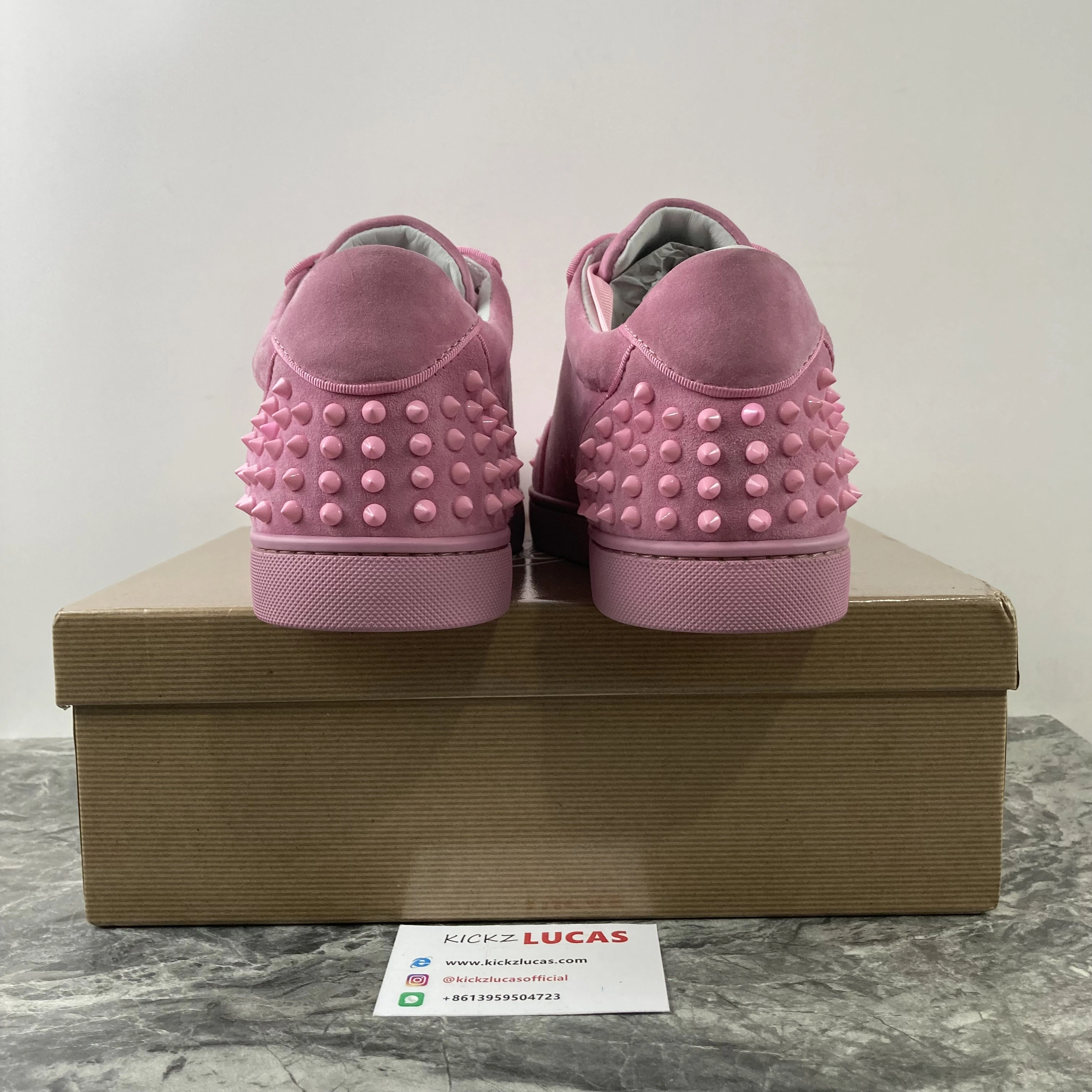 Elegant Men Women C*hristian L*ouboutin Low Top Sneaker Pink 5088