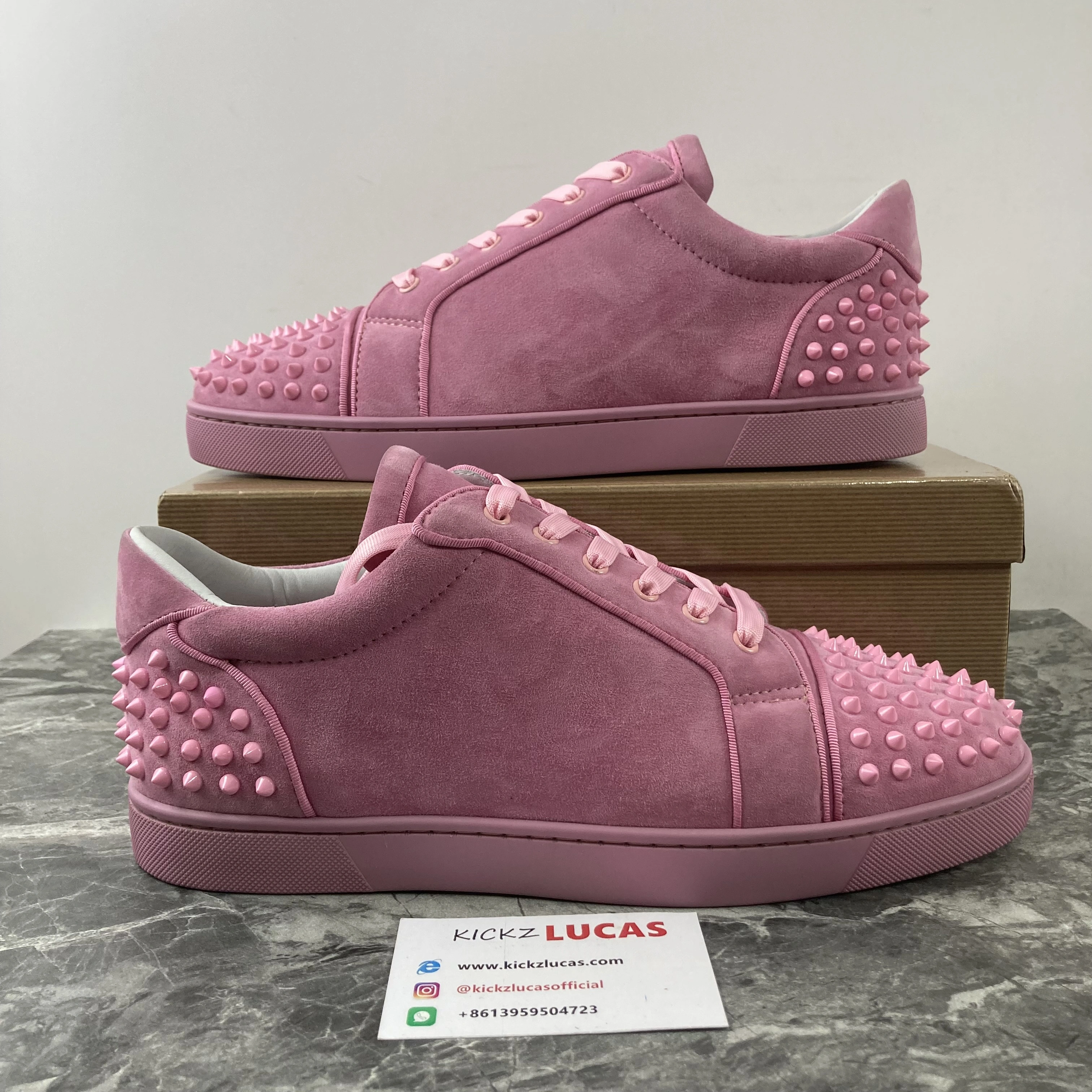 Elegant Men Women C*hristian L*ouboutin Low Top Sneaker Pink 5088