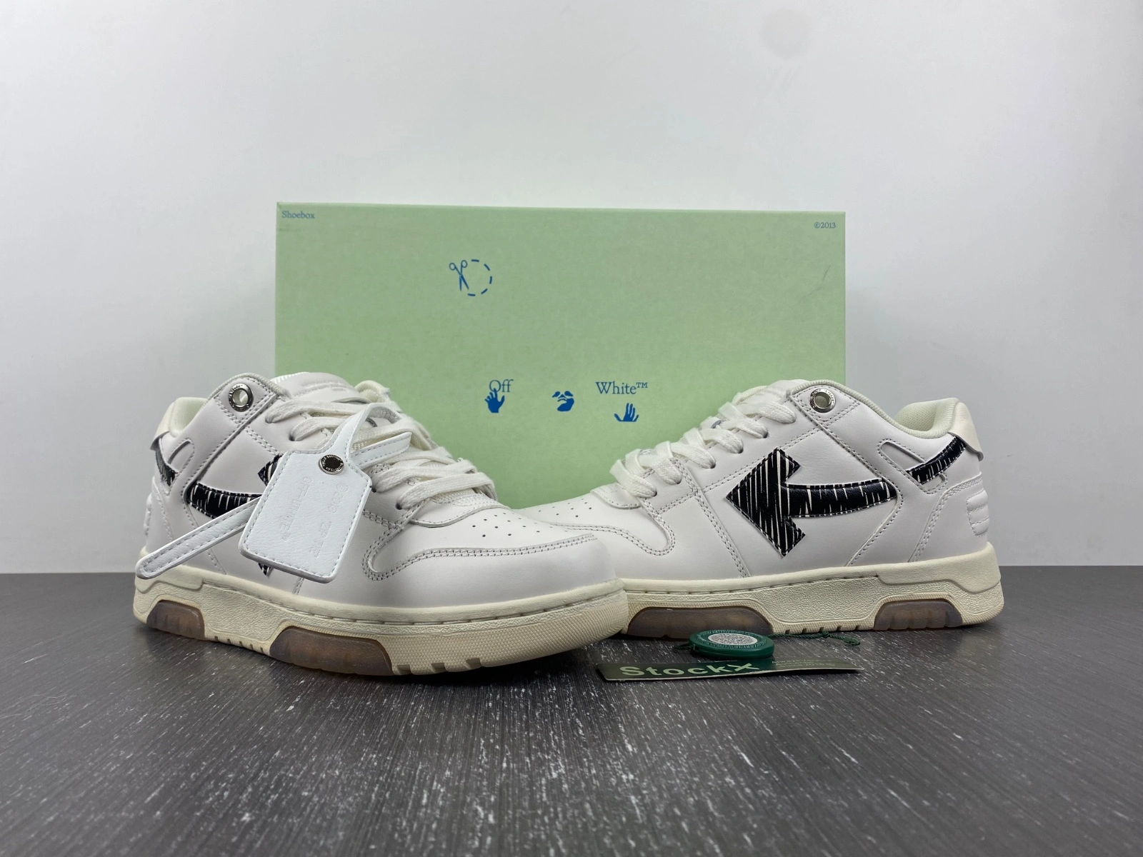 Men Women O*ff W*hite Out Of Office Sneakers Low Tops MK Neat 5475