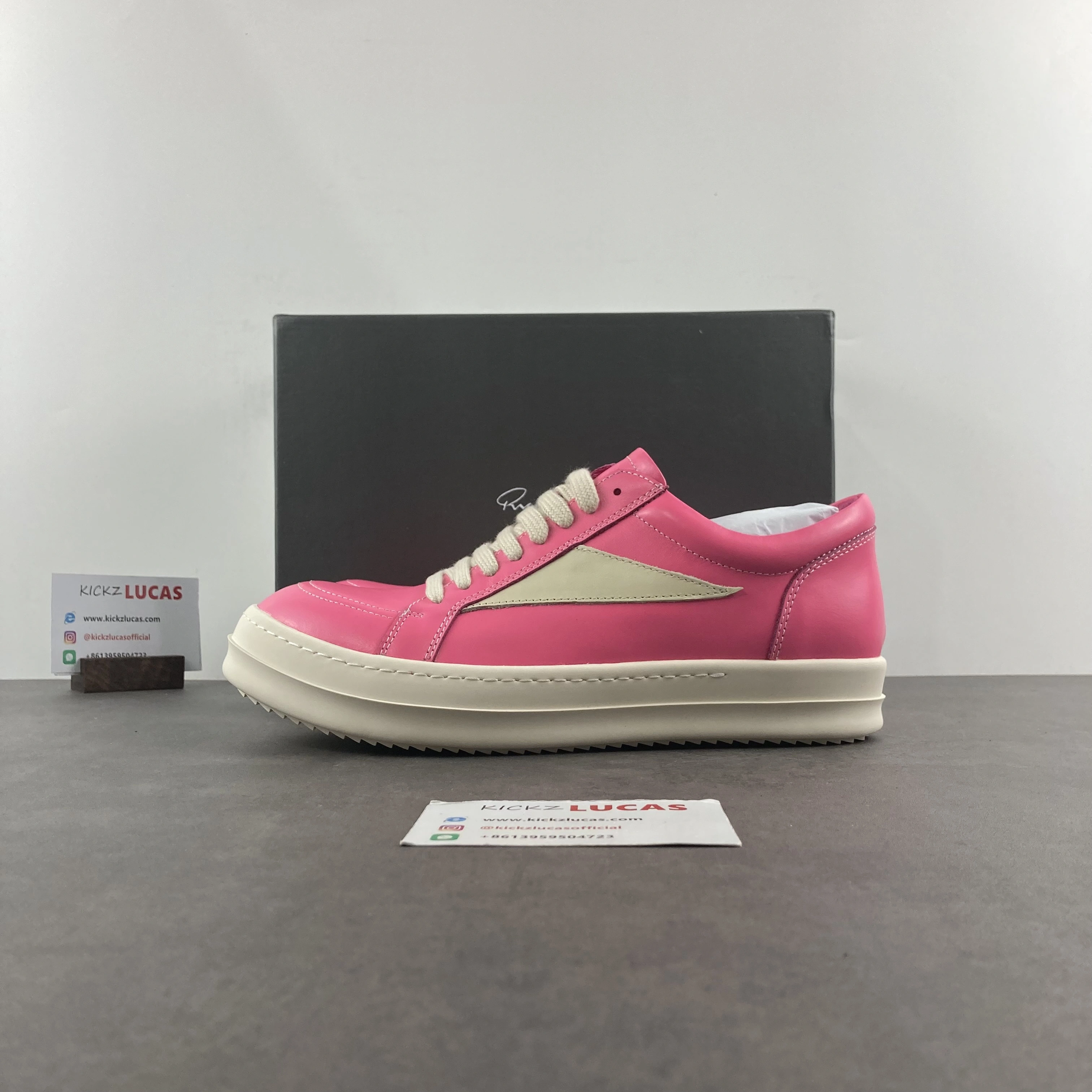 Original Men Women R*ick O*wens LOW Leather Top Sneaker KK221230- 5395