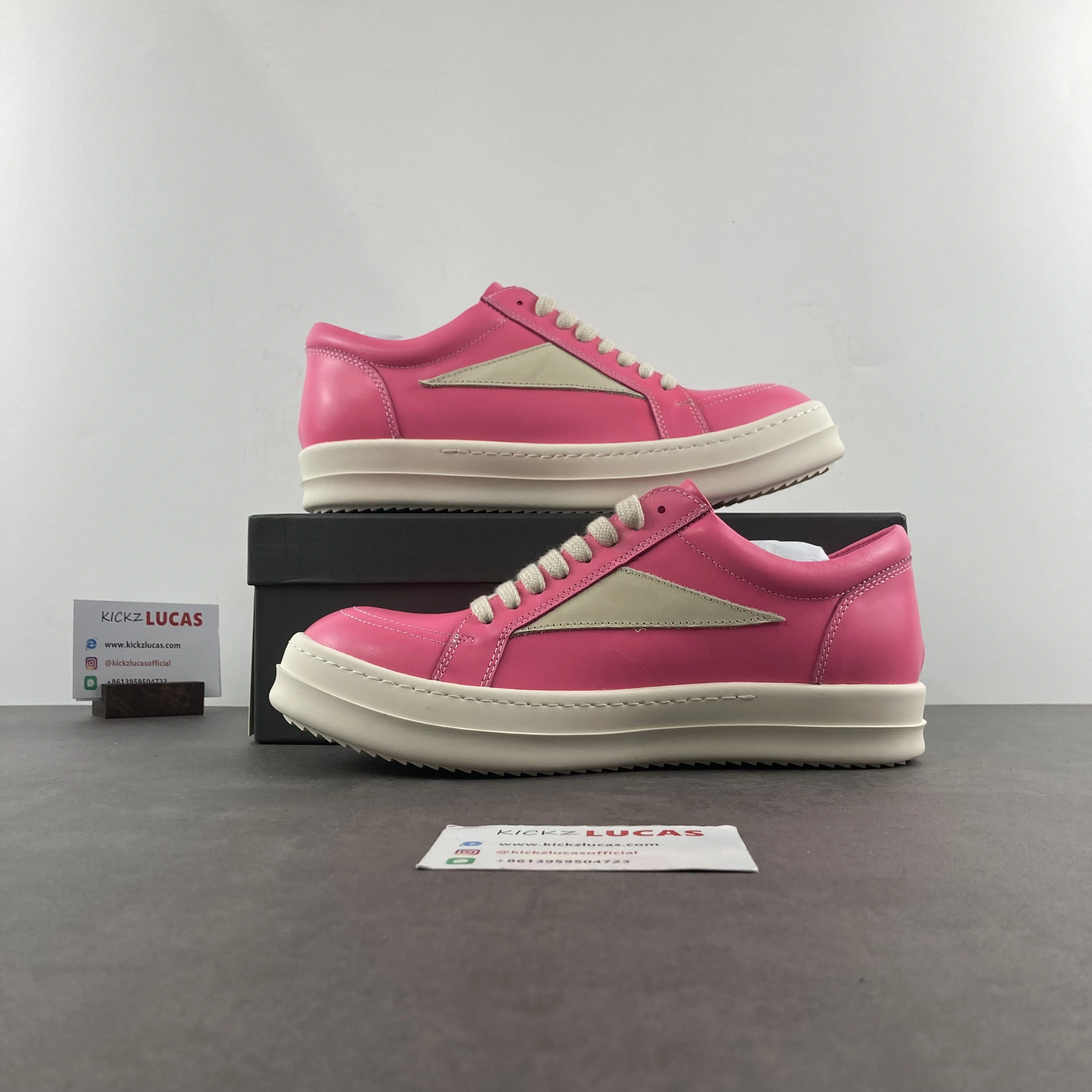 Original Men Women R*ick O*wens LOW Leather Top Sneaker KK221230- 5395
