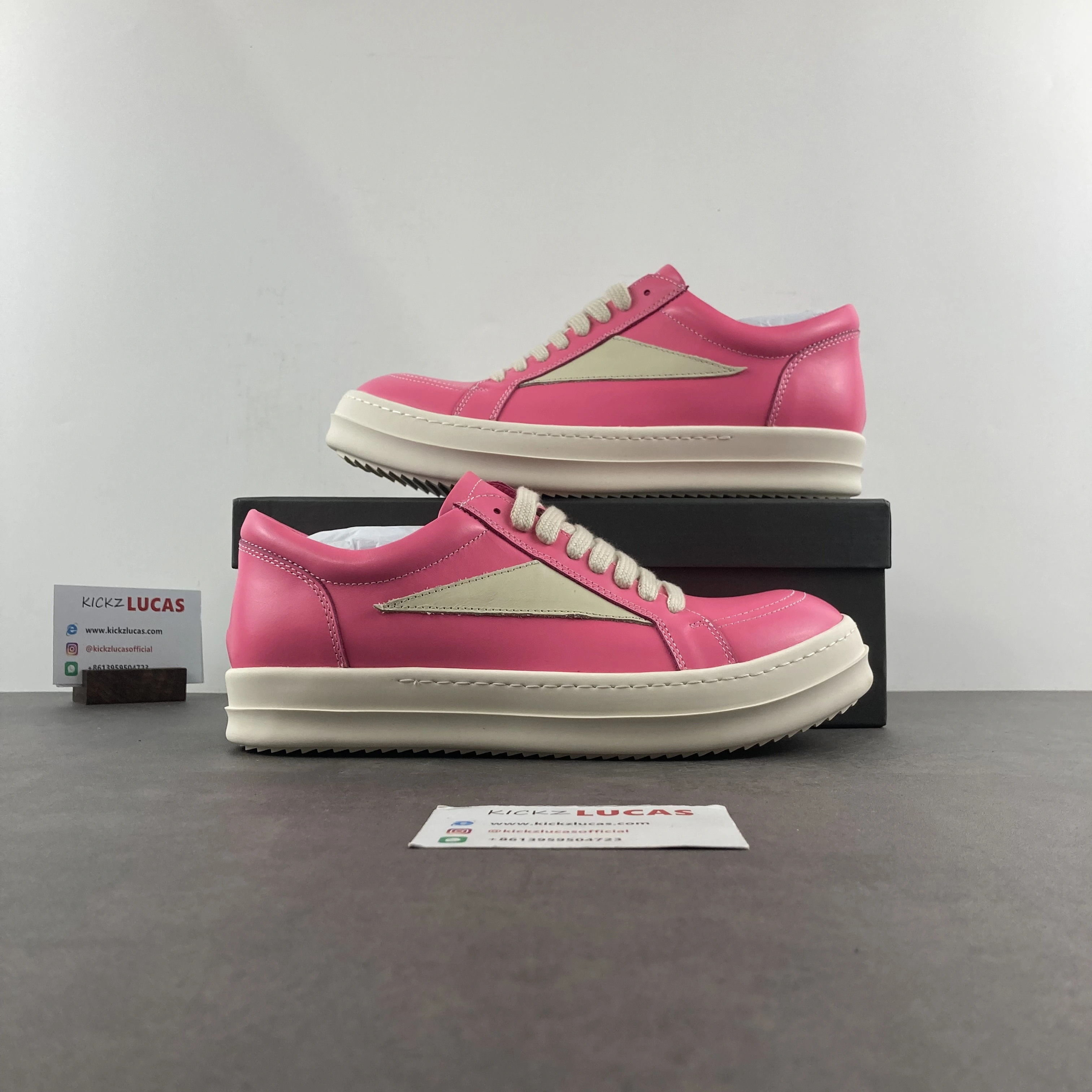Original Men Women R*ick O*wens LOW Leather Top Sneaker KK221230- 5395