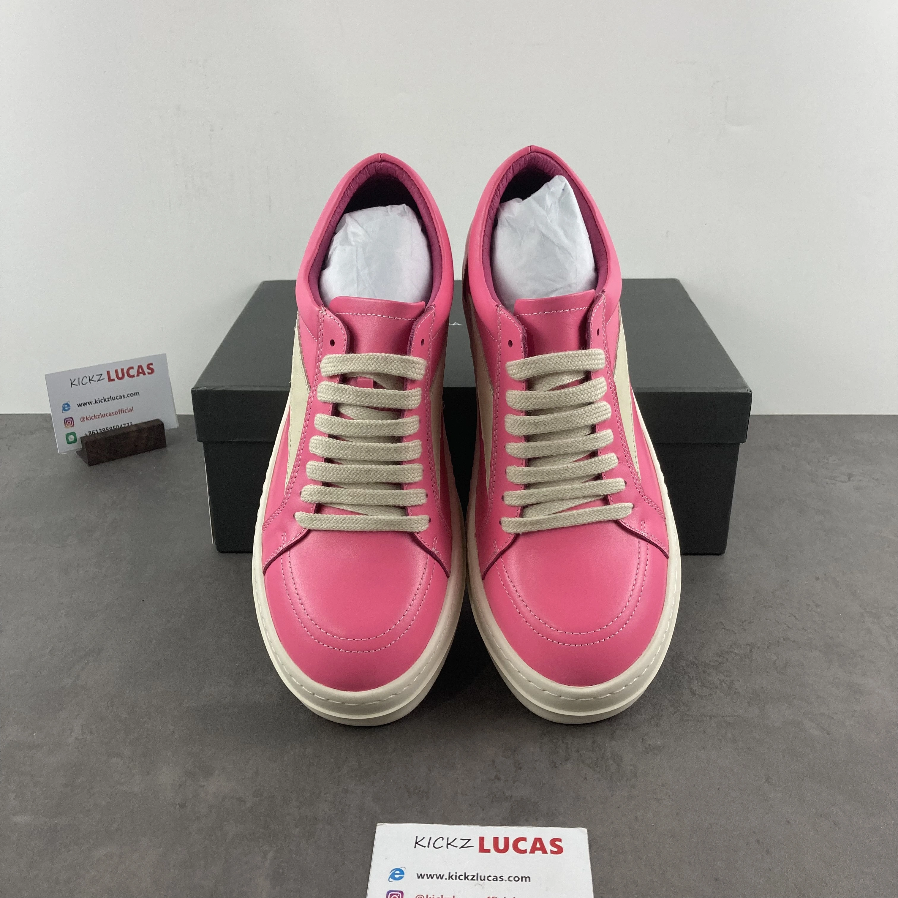 Original Men Women R*ick O*wens LOW Leather Top Sneaker KK221230- 5395
