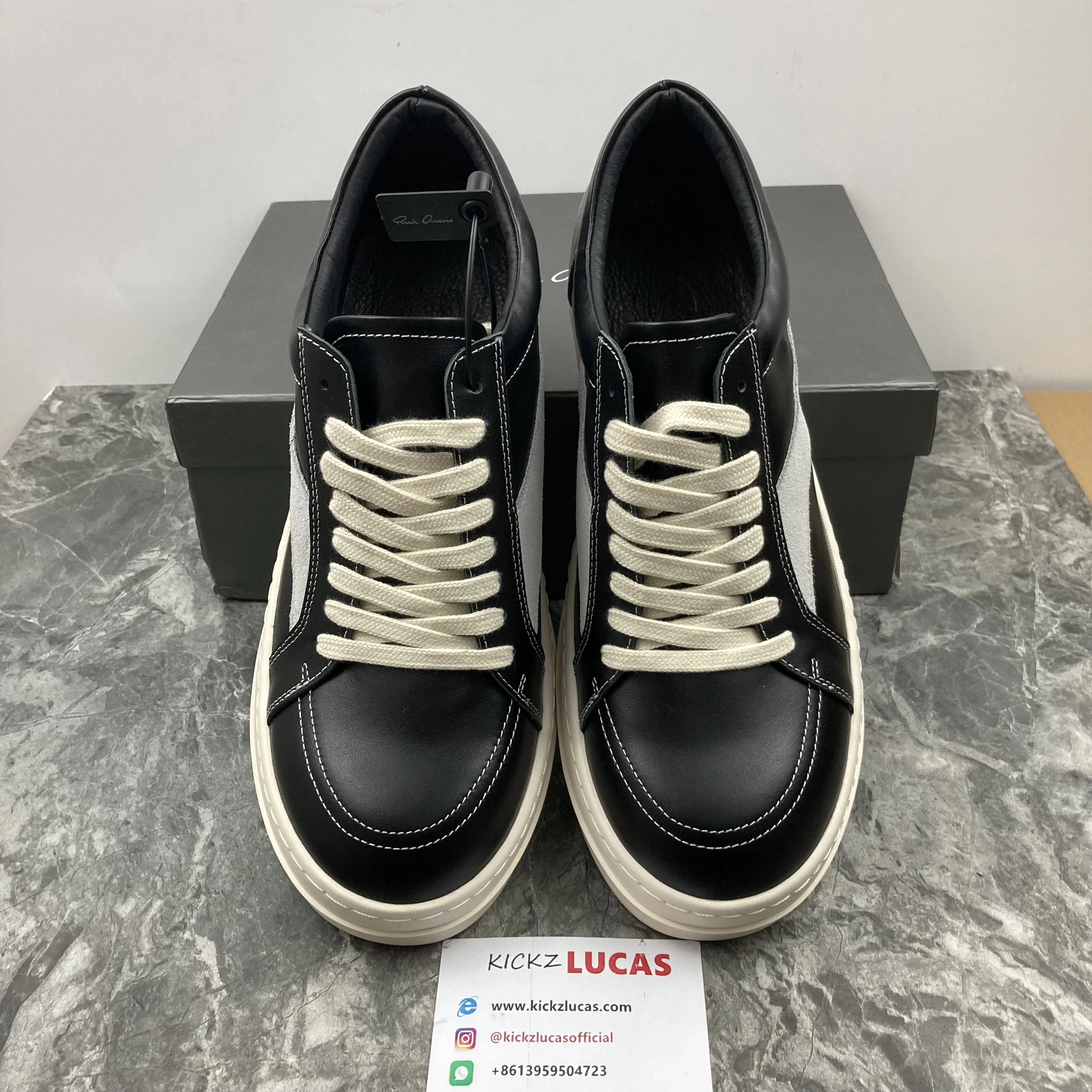 Men Women R*ick O*wens LOW Leather Top Sneaker KK221230- WaterResistant 5391