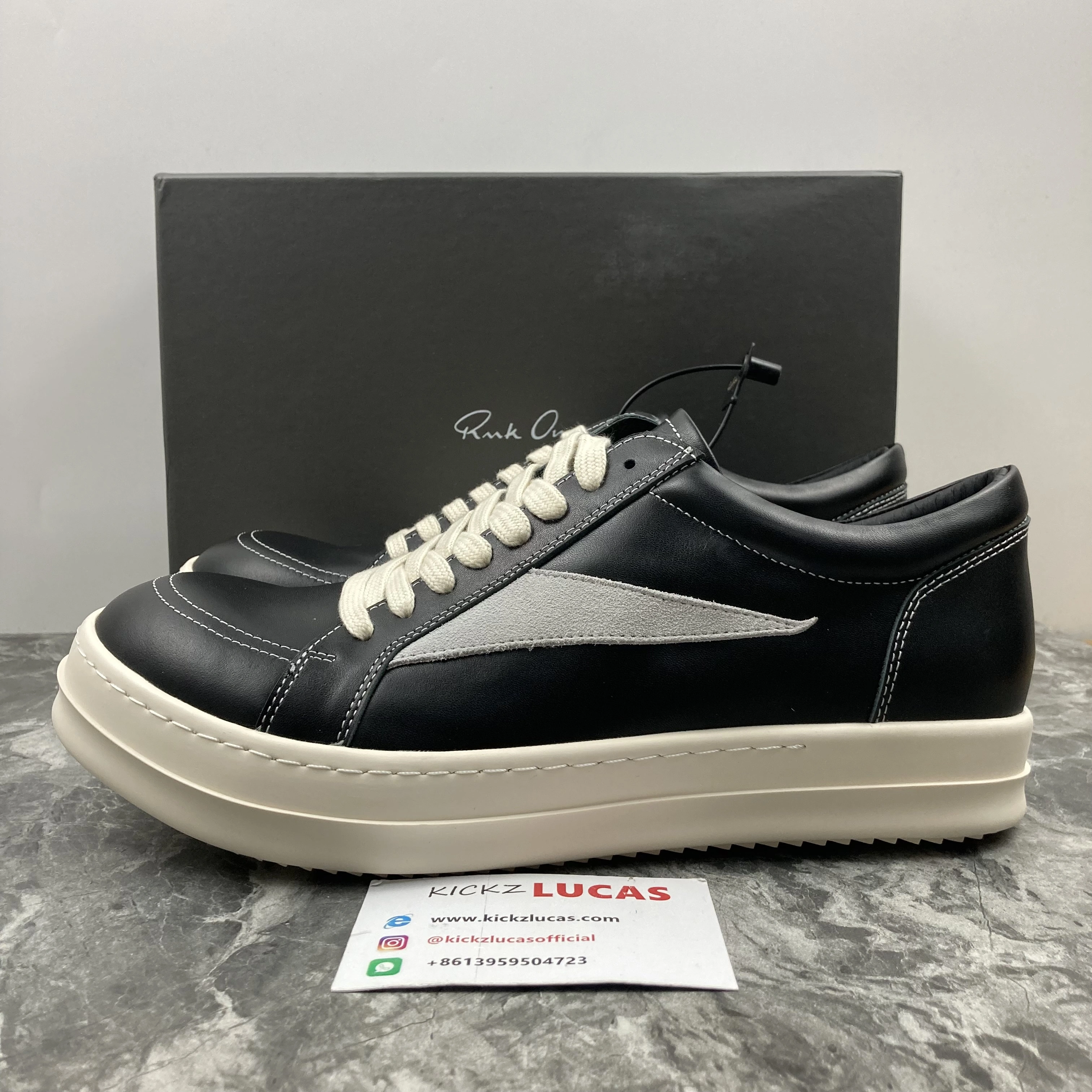 Men Women R*ick O*wens LOW Leather Top Sneaker KK221230- WaterResistant 5391