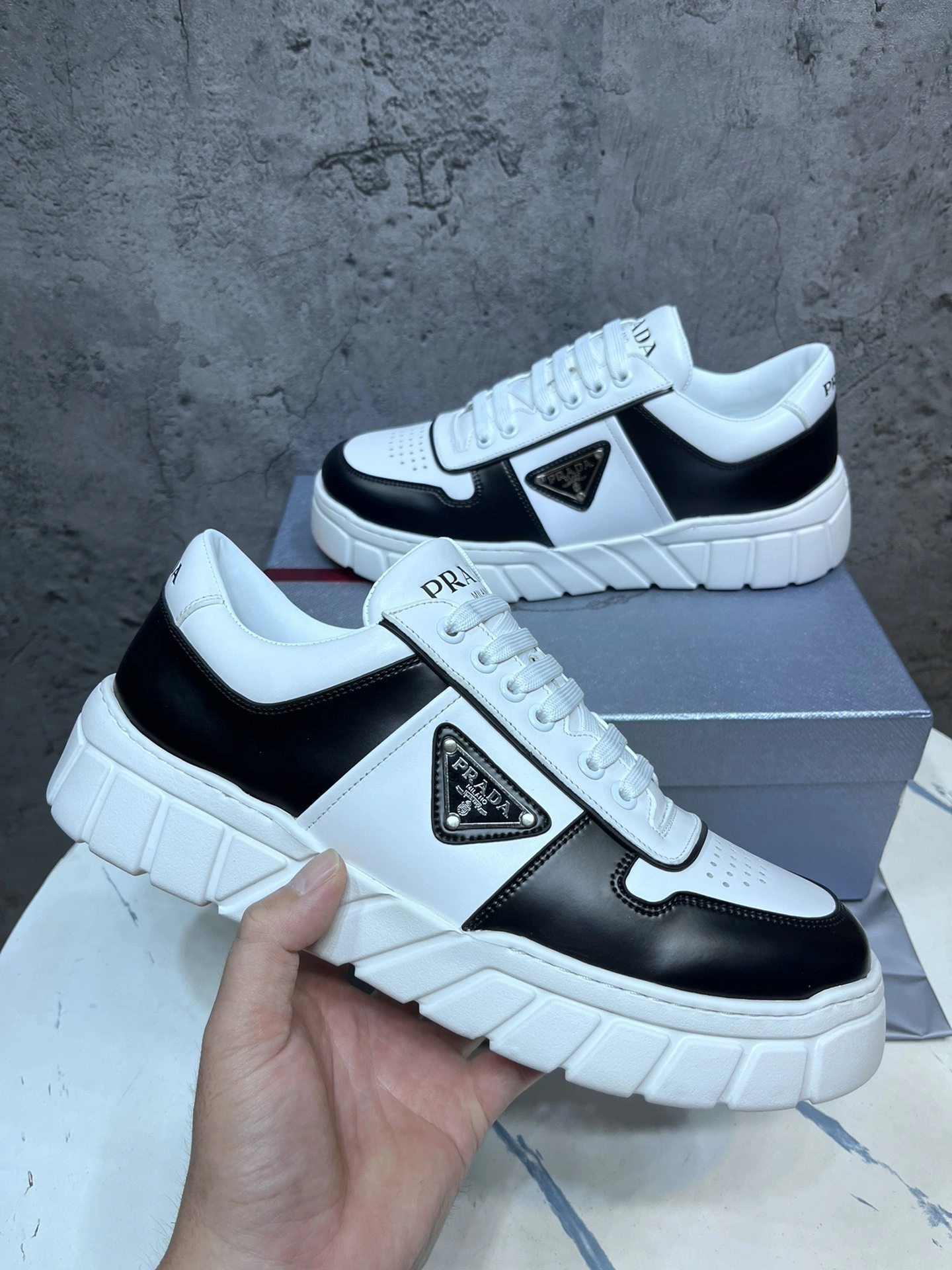 Mens P*rada Top Sneakers CP230310- Stretchable 6562