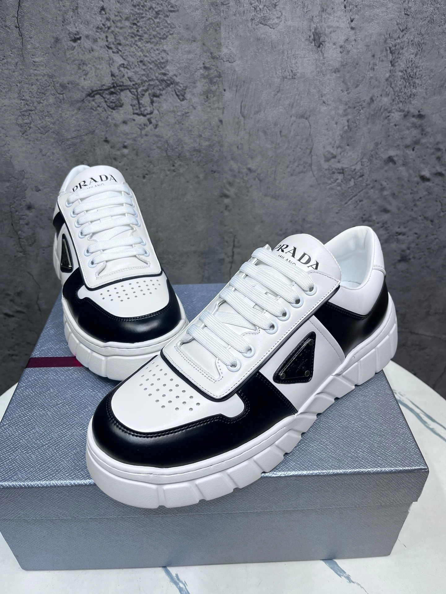 Mens P*rada Top Sneakers CP230310- Stretchable 6562