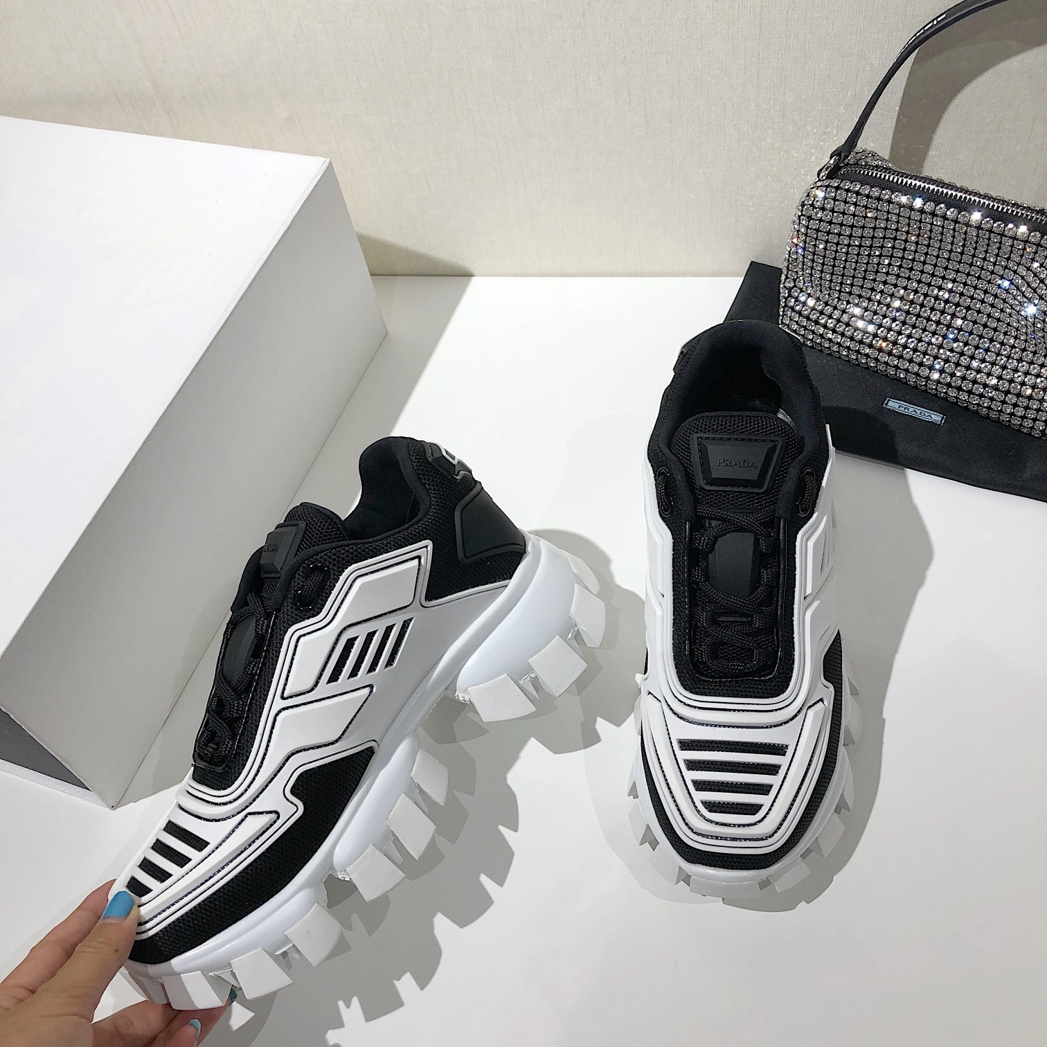 P*rada Top Sneakers Low CL 20230825- Popular 6514