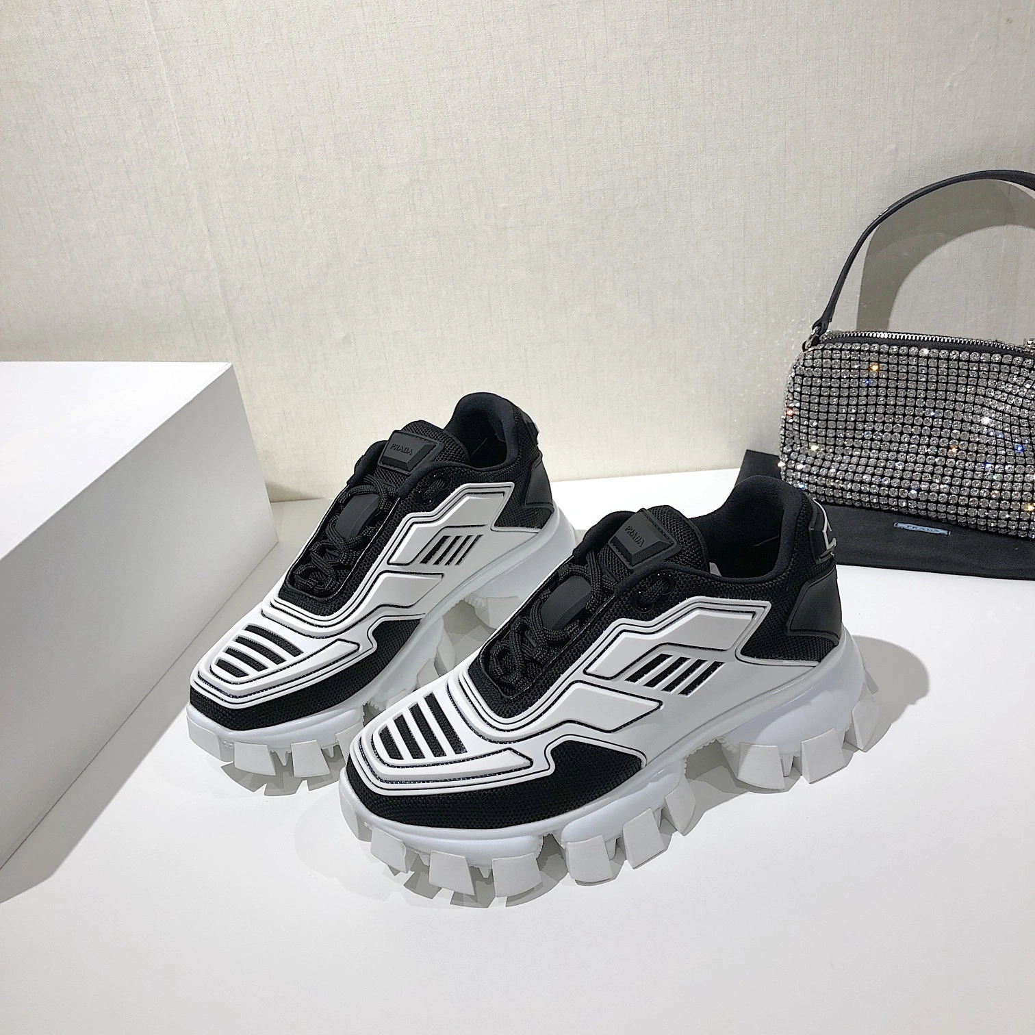 P*rada Top Sneakers Low CL 20230825- Popular 6514