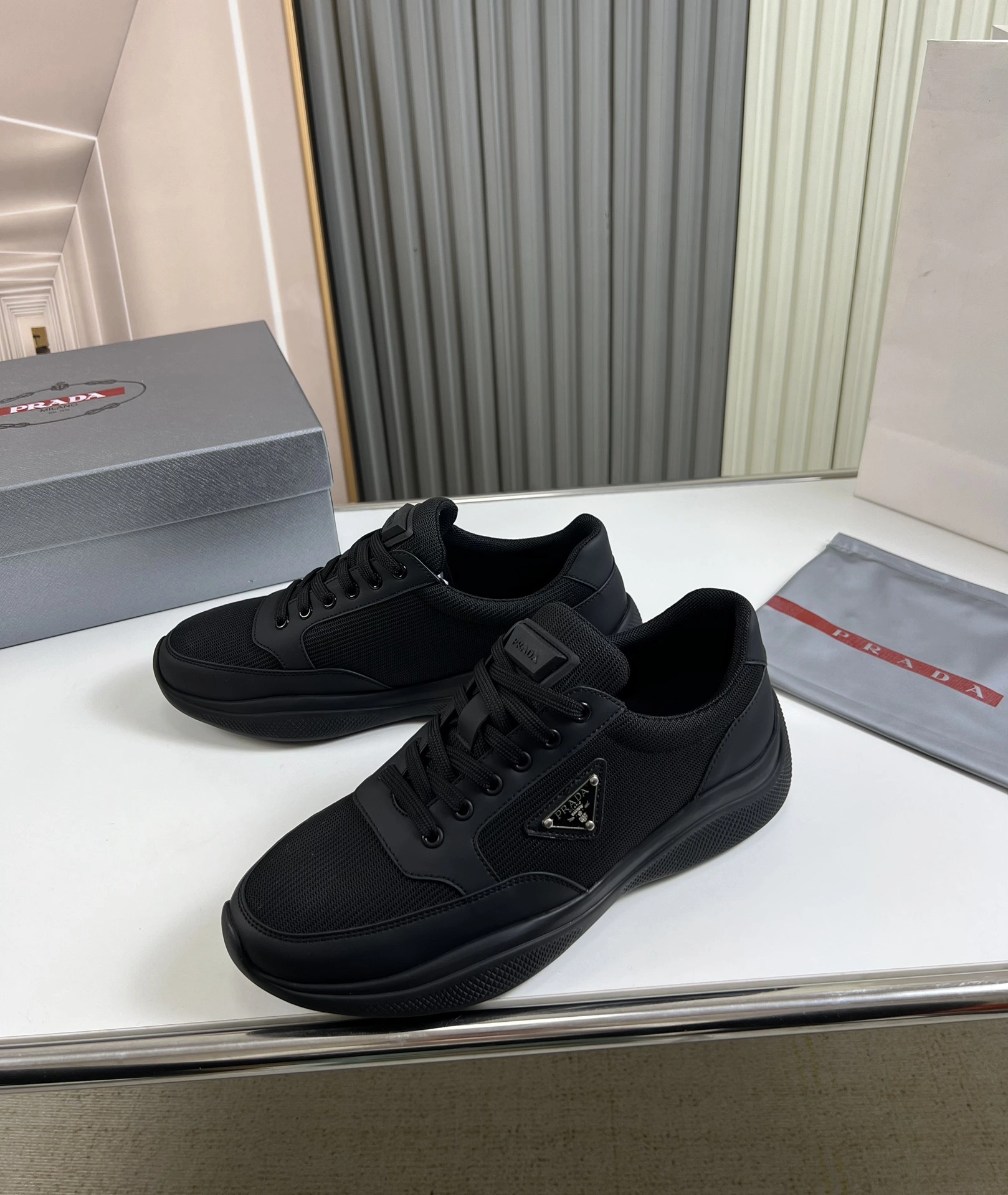 P*rada Top Sneakers Low CL 20230831- WeatherProof 6436