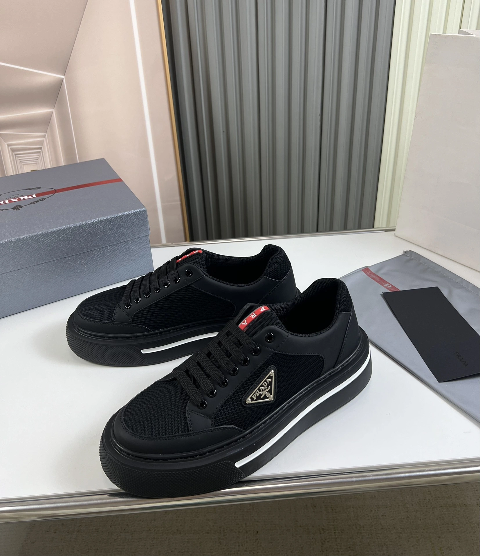Breathable P*rada Top Sneakers Low CL 20230831- 6432