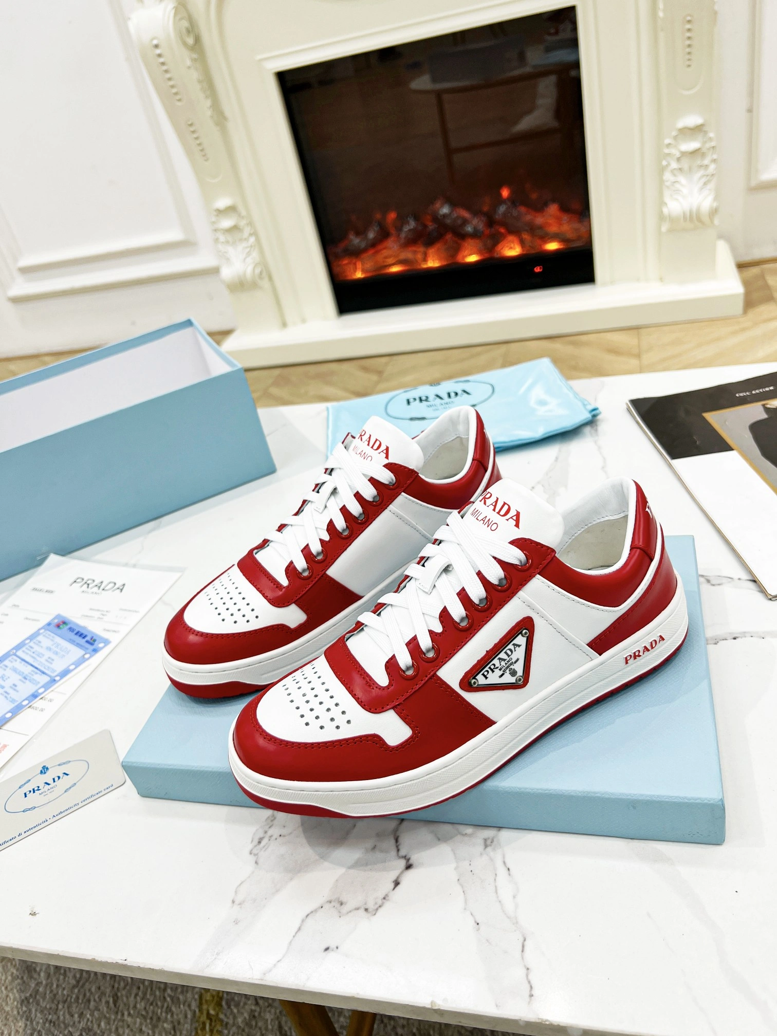 P*rada Top Sneakers Low CL 20230831- Popular 6416