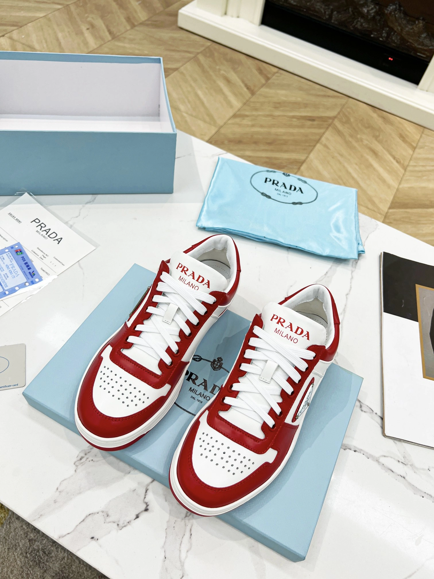 P*rada Top Sneakers Low CL 20230831- Popular 6416