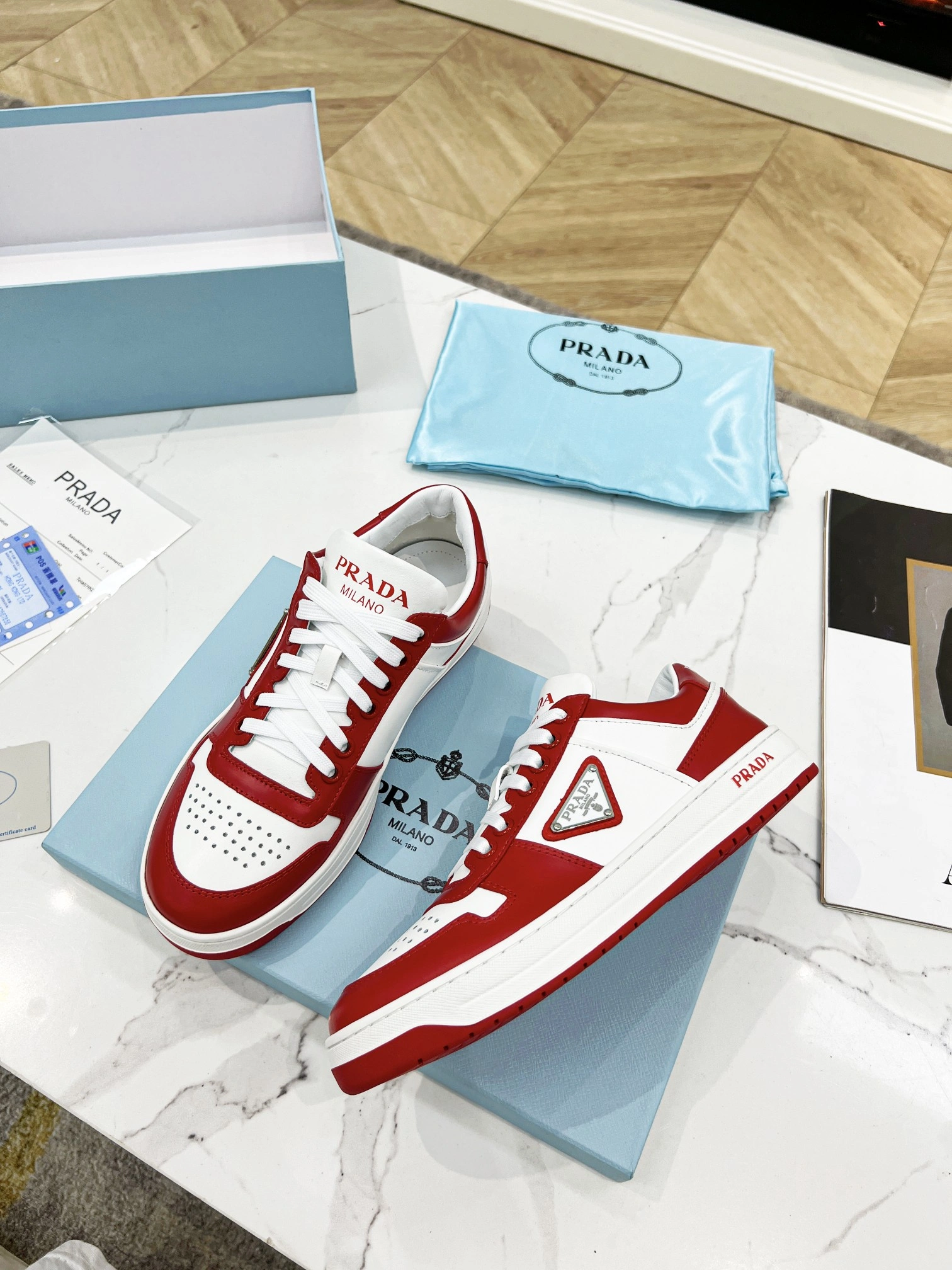 P*rada Top Sneakers Low CL 20230831- Popular 6416
