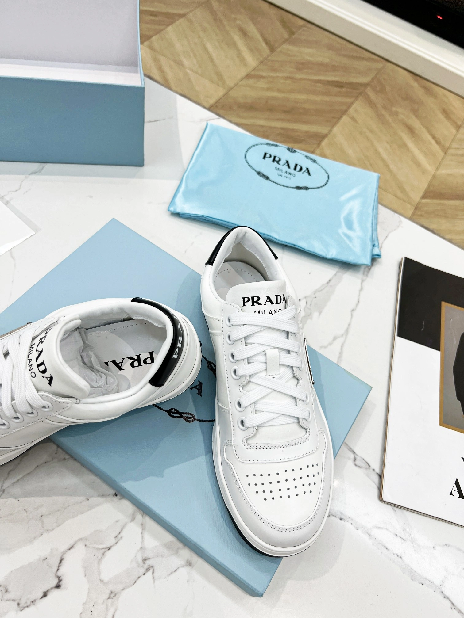 P*rada Top Sneakers Low CL 20230831- Stretchable 6414