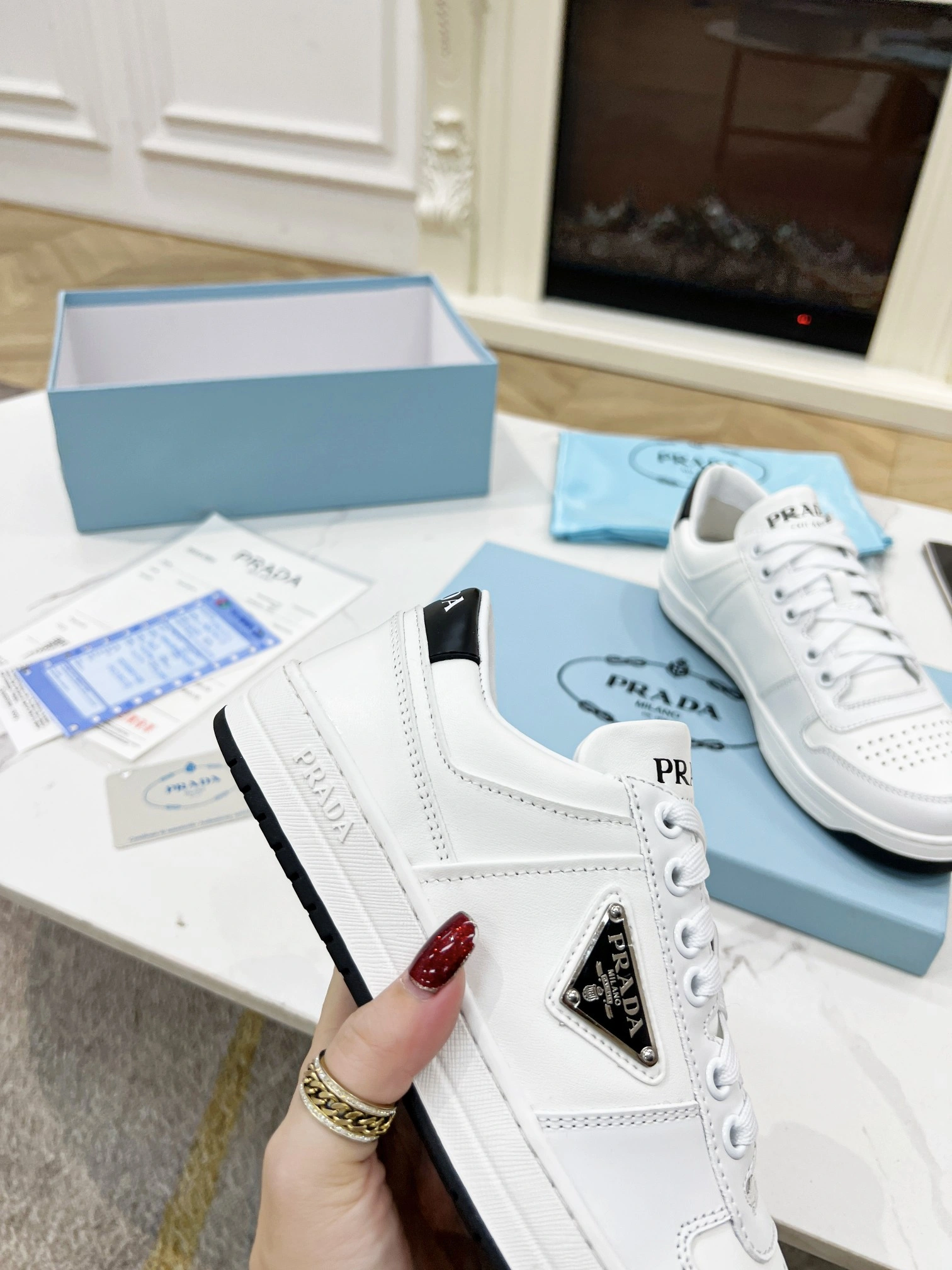 P*rada Top Sneakers Low CL 20230831- Stretchable 6414