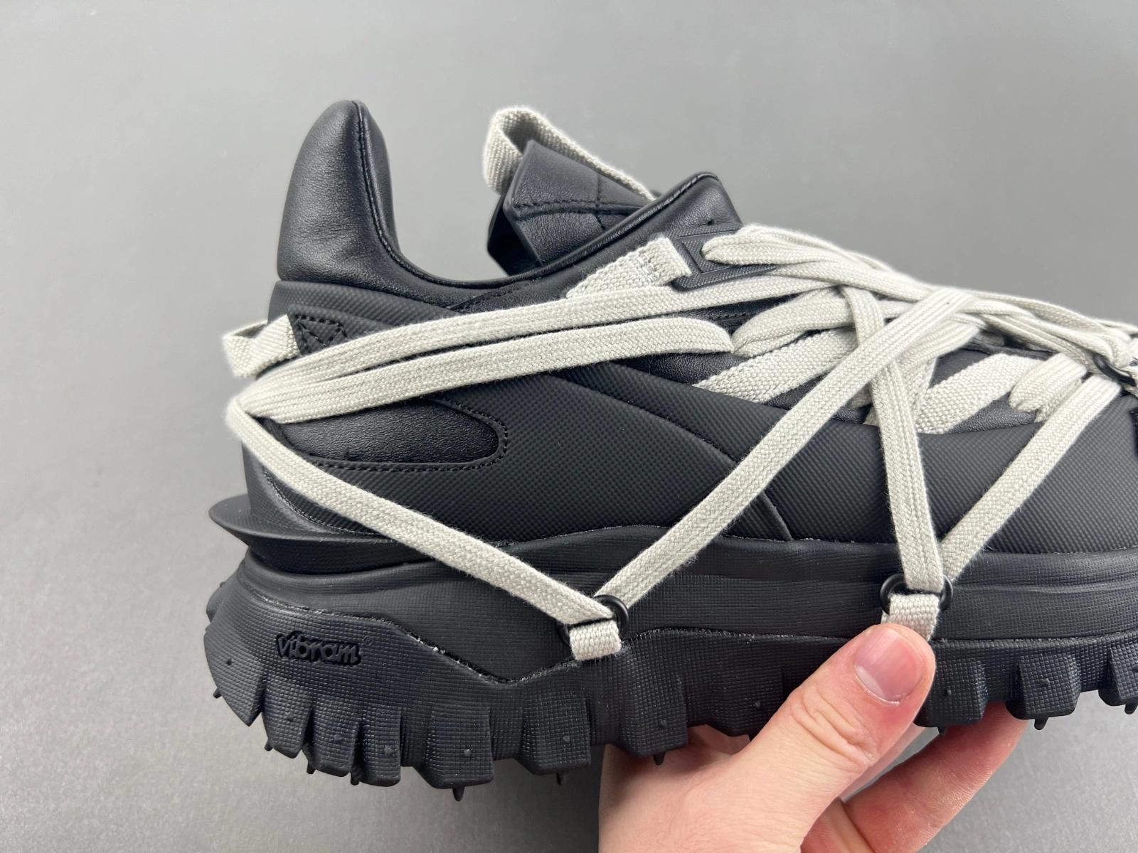 R*ick O*wens x M*oncler Trailgrip Megalace Black Comfortable 5360