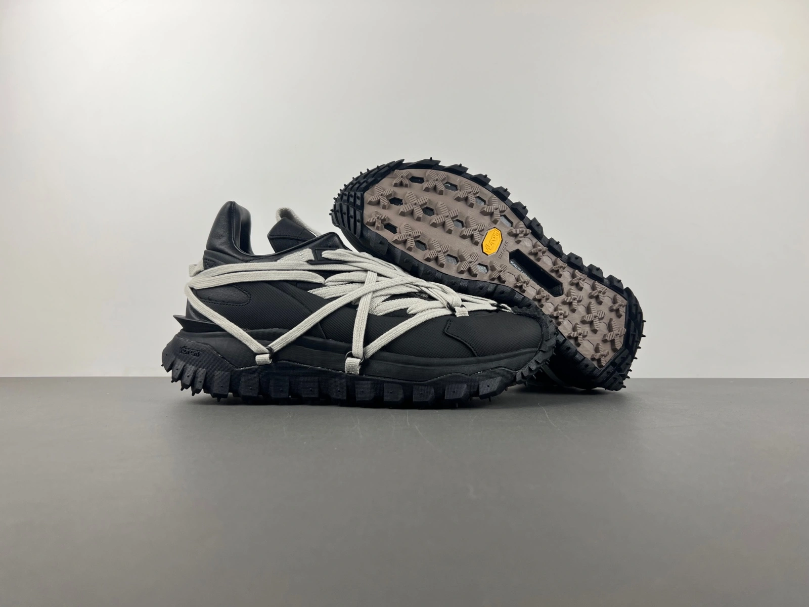 R*ick O*wens x M*oncler Trailgrip Megalace Black Comfortable 5360