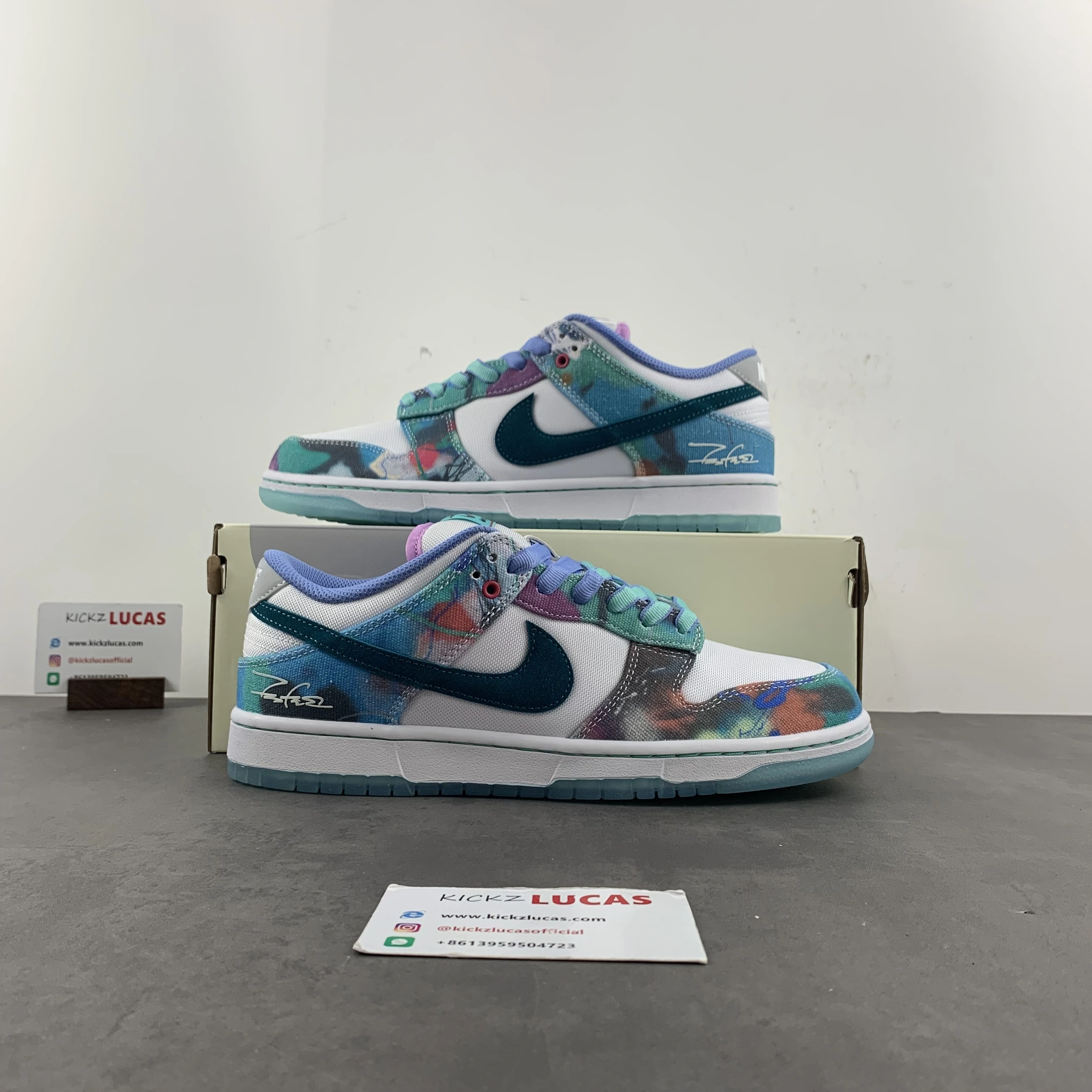 SB Dunk Low Futura Laboratories Bleached Aqua HF6061- Minimalist 30