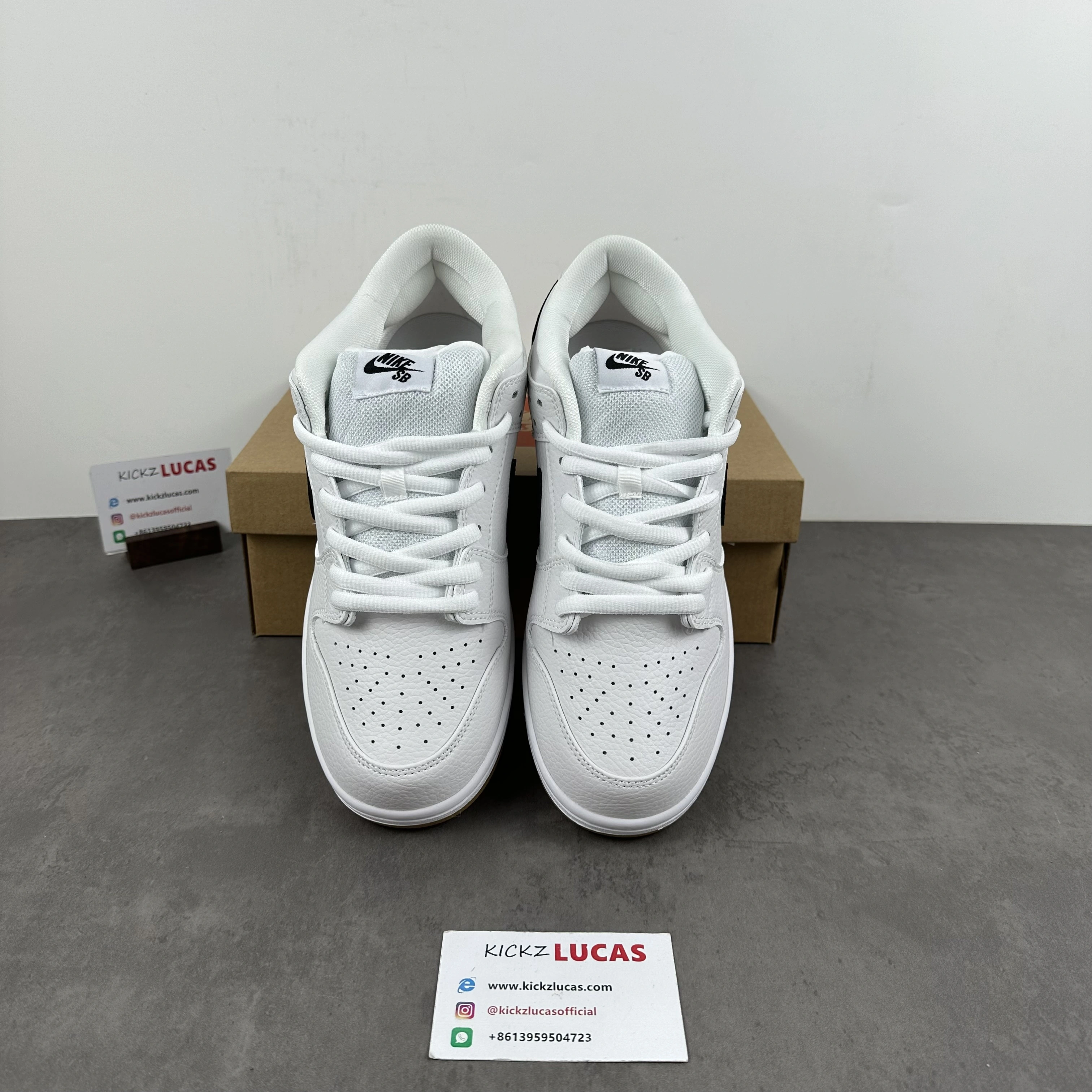 SB Dunk Low Orange Label White Black CD2563- Breathable 55