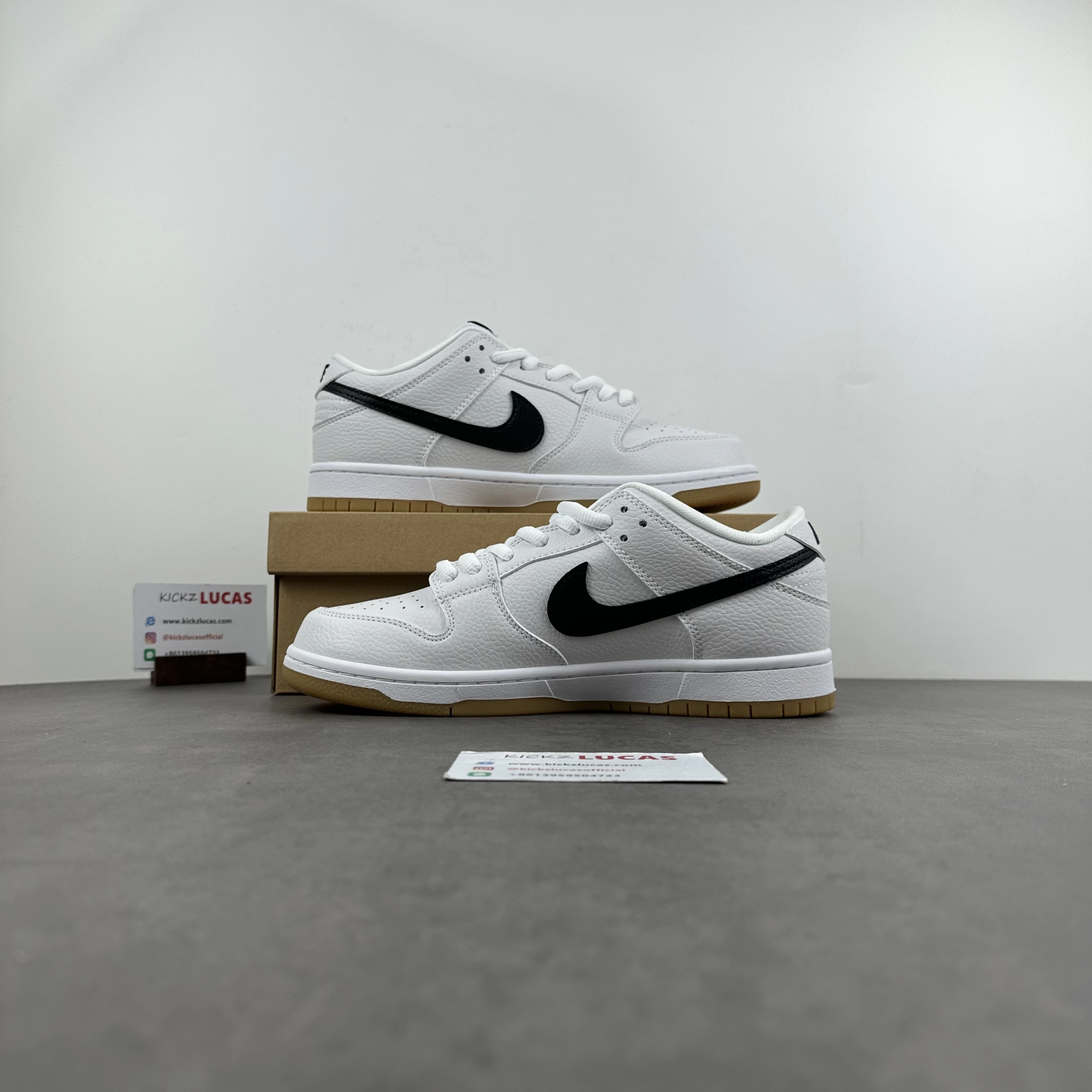 SB Dunk Low Orange Label White Black CD2563- Breathable 55