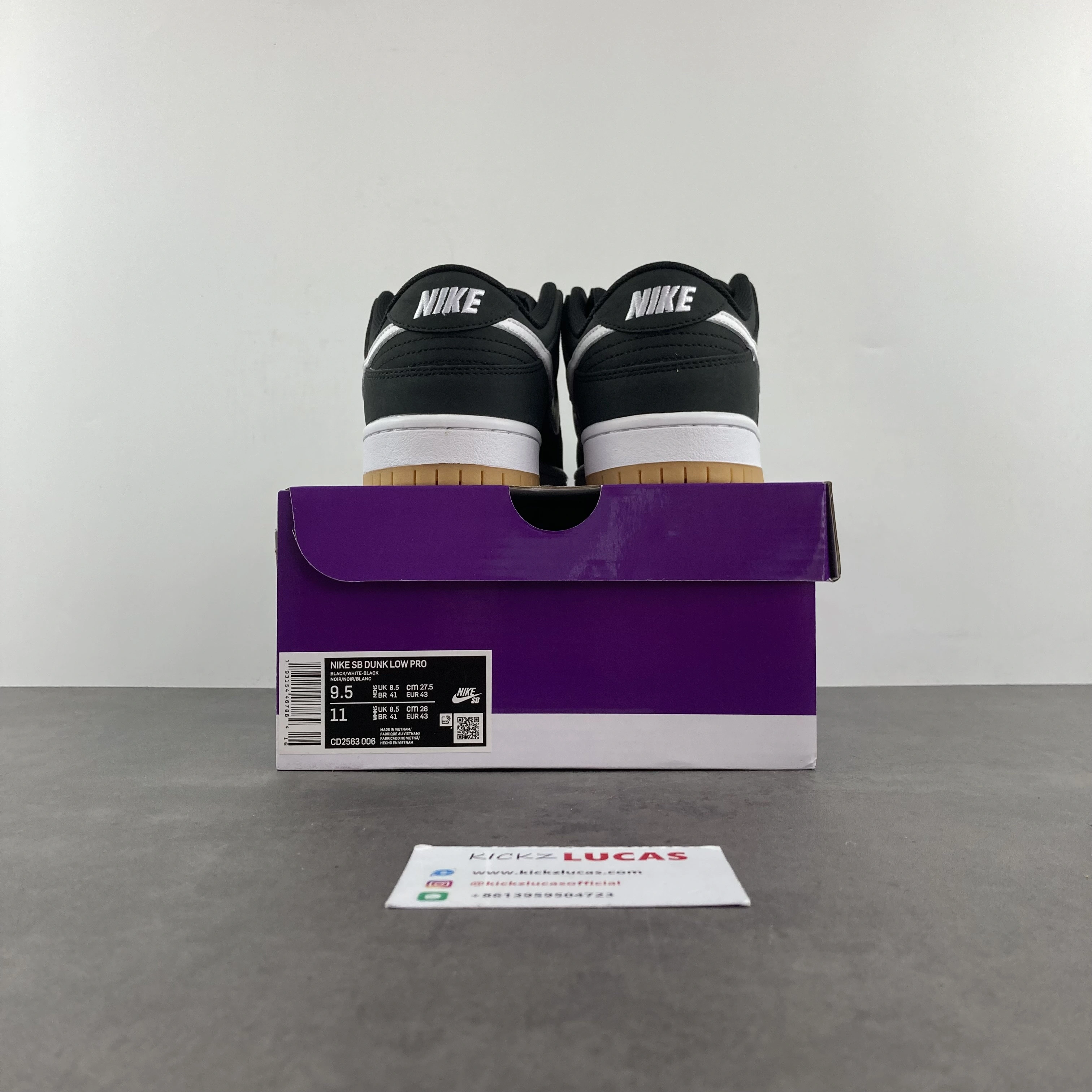 SB Dunk Low Pro Black Gum CD2563- Vibrant 136