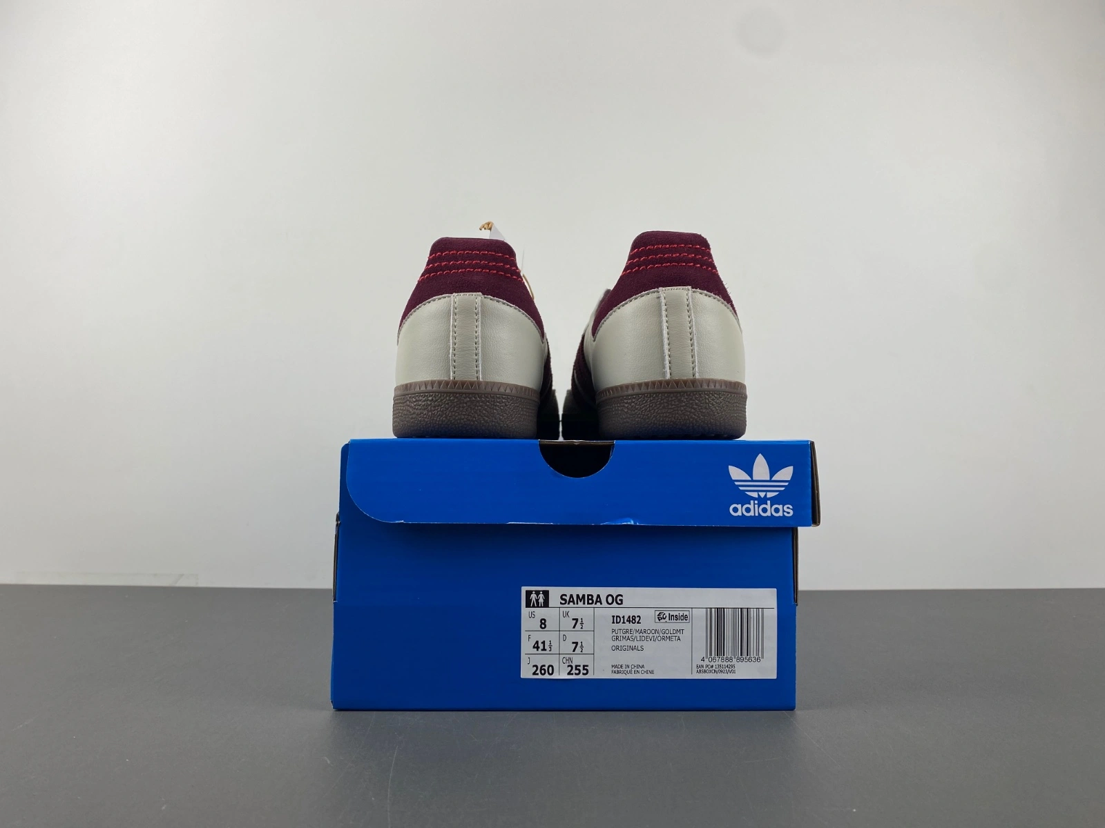 Samba OG Putty Grey Maroon ID ComfortFit 2778